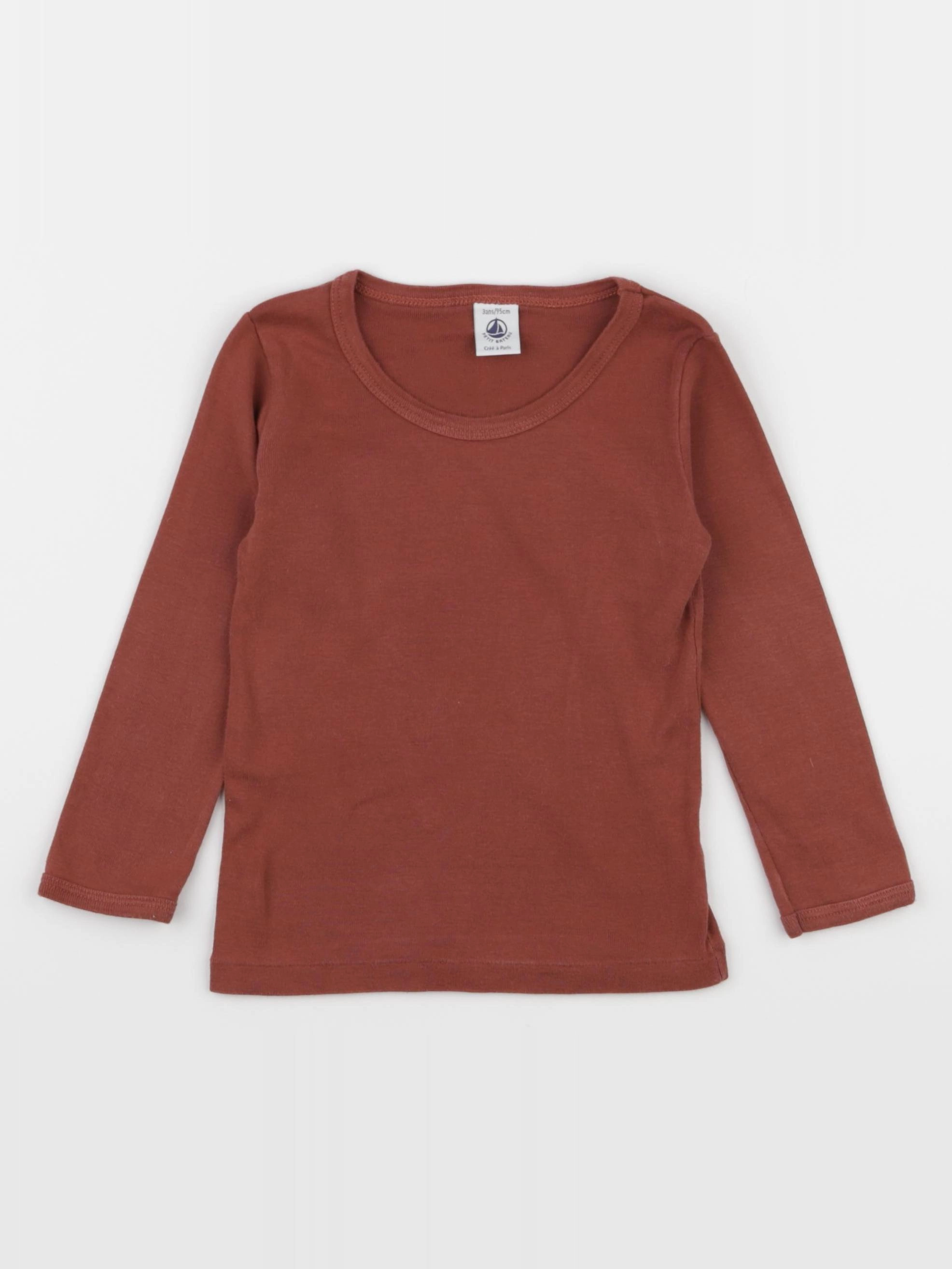 Petit Bateau - tee-shirt marron - 3 ans