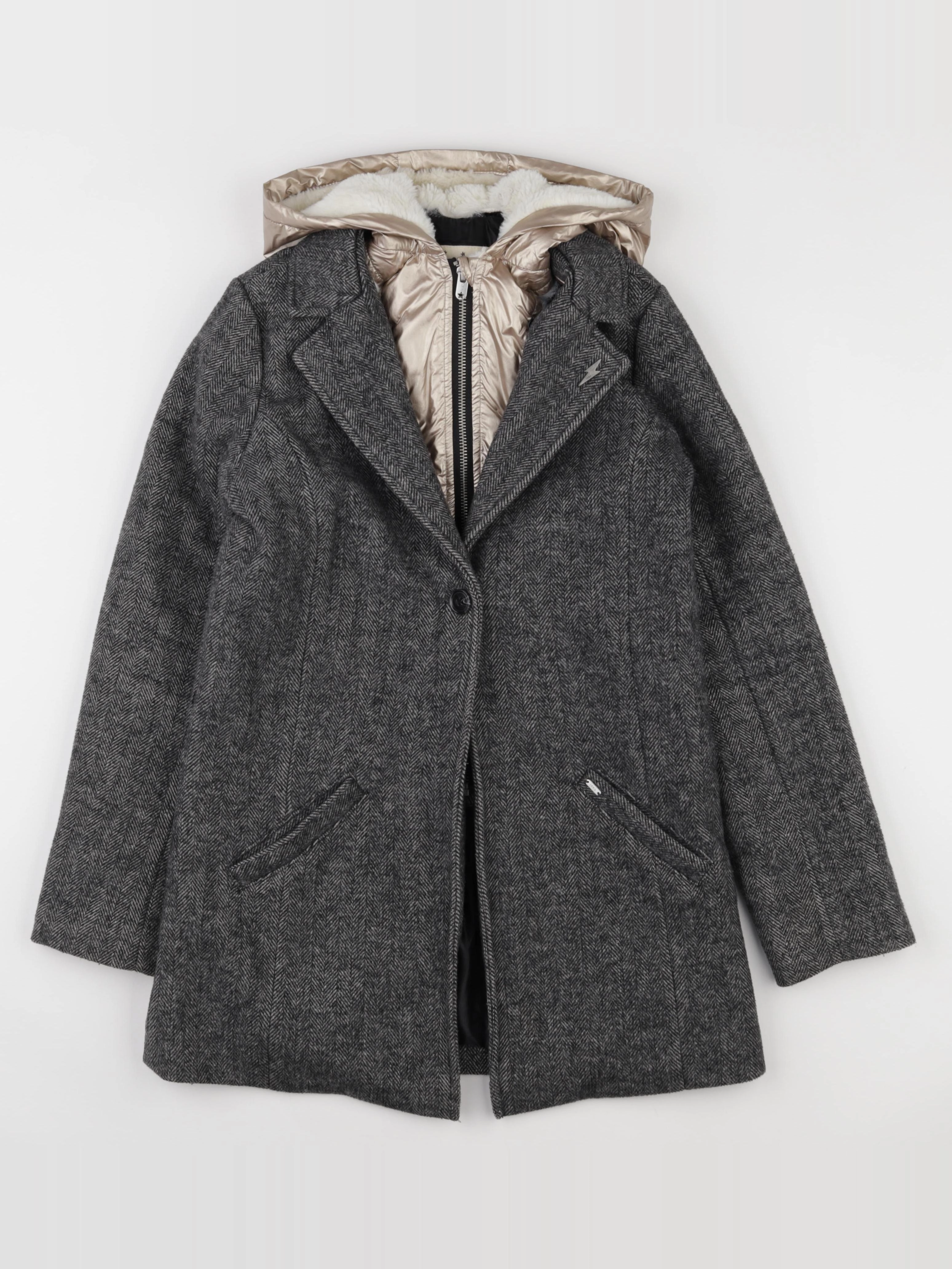 IKKS - manteau doublure amovible gris - 12 ans