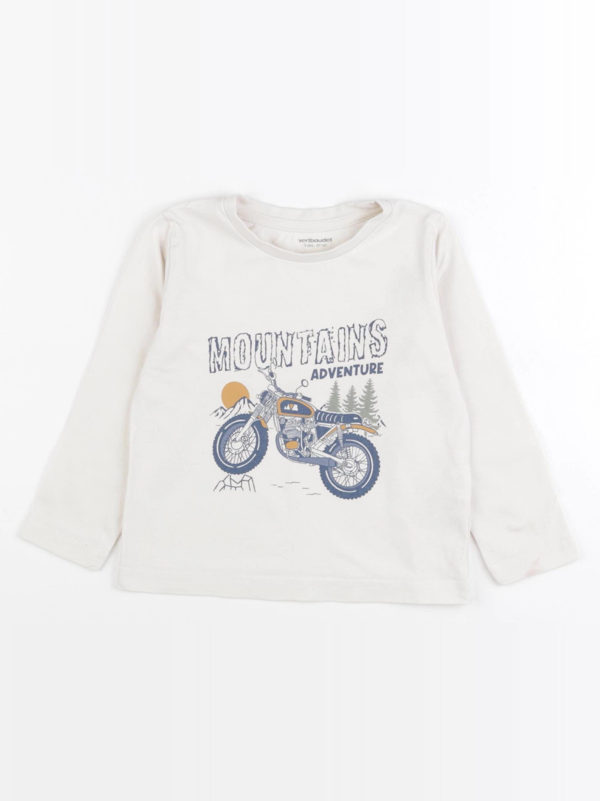 Vertbaudet - tee-shirt beige - 3 ans