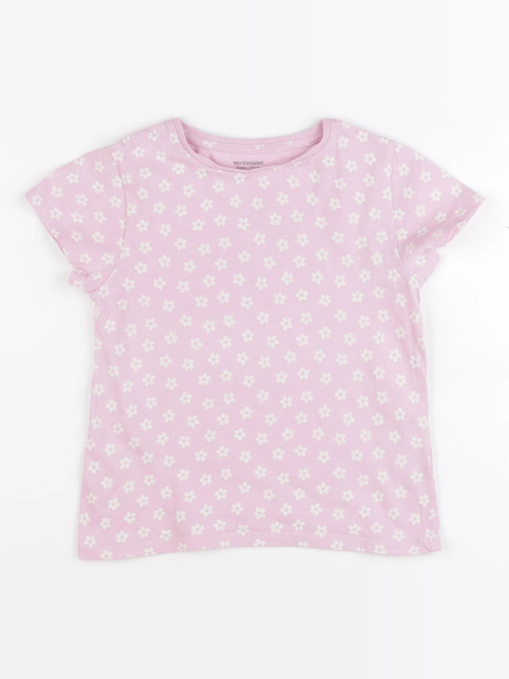 Vertbaudet - tee-shirt rose - 6 ans