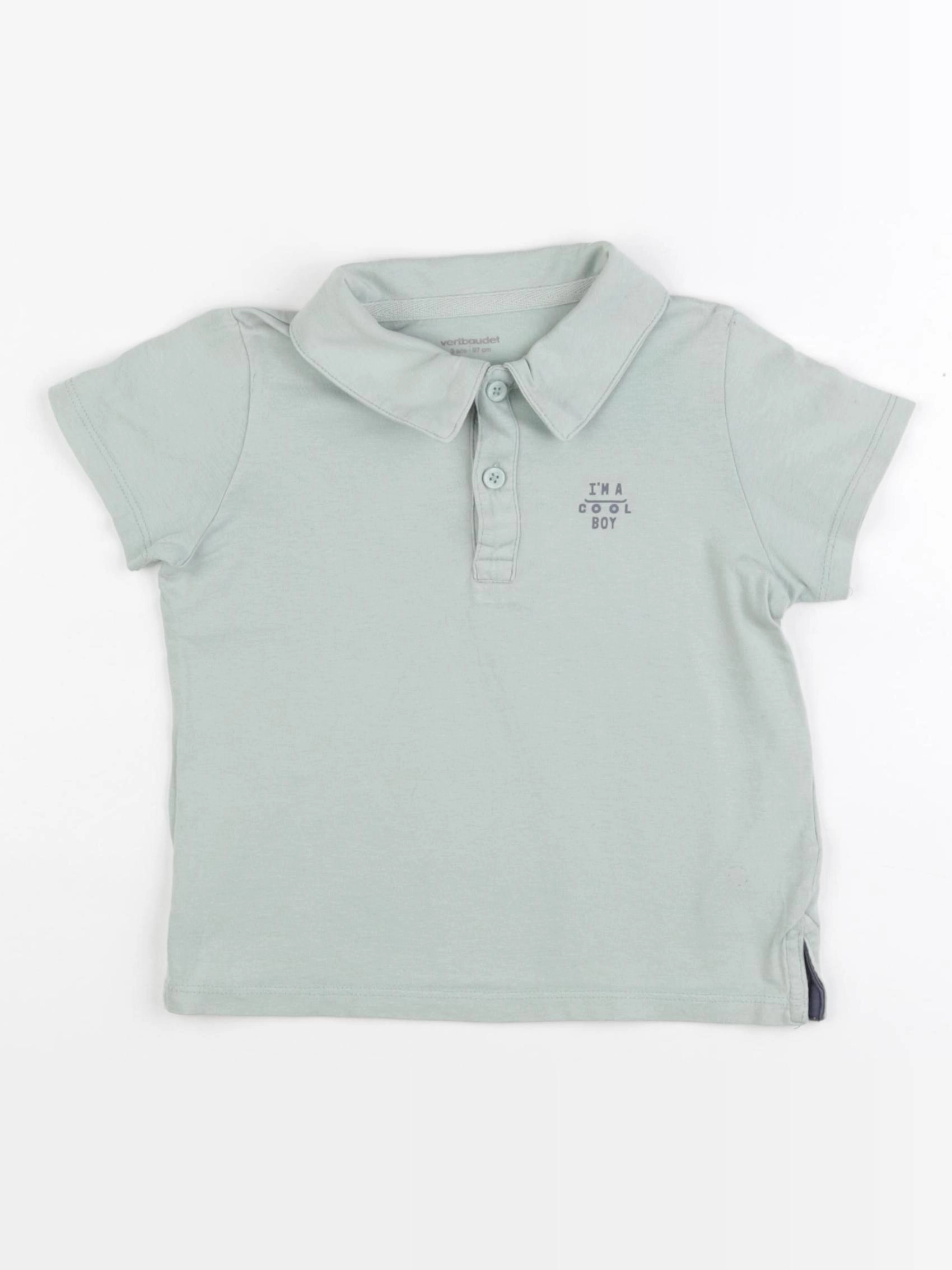 Vertbaudet - polo vert - 3 ans