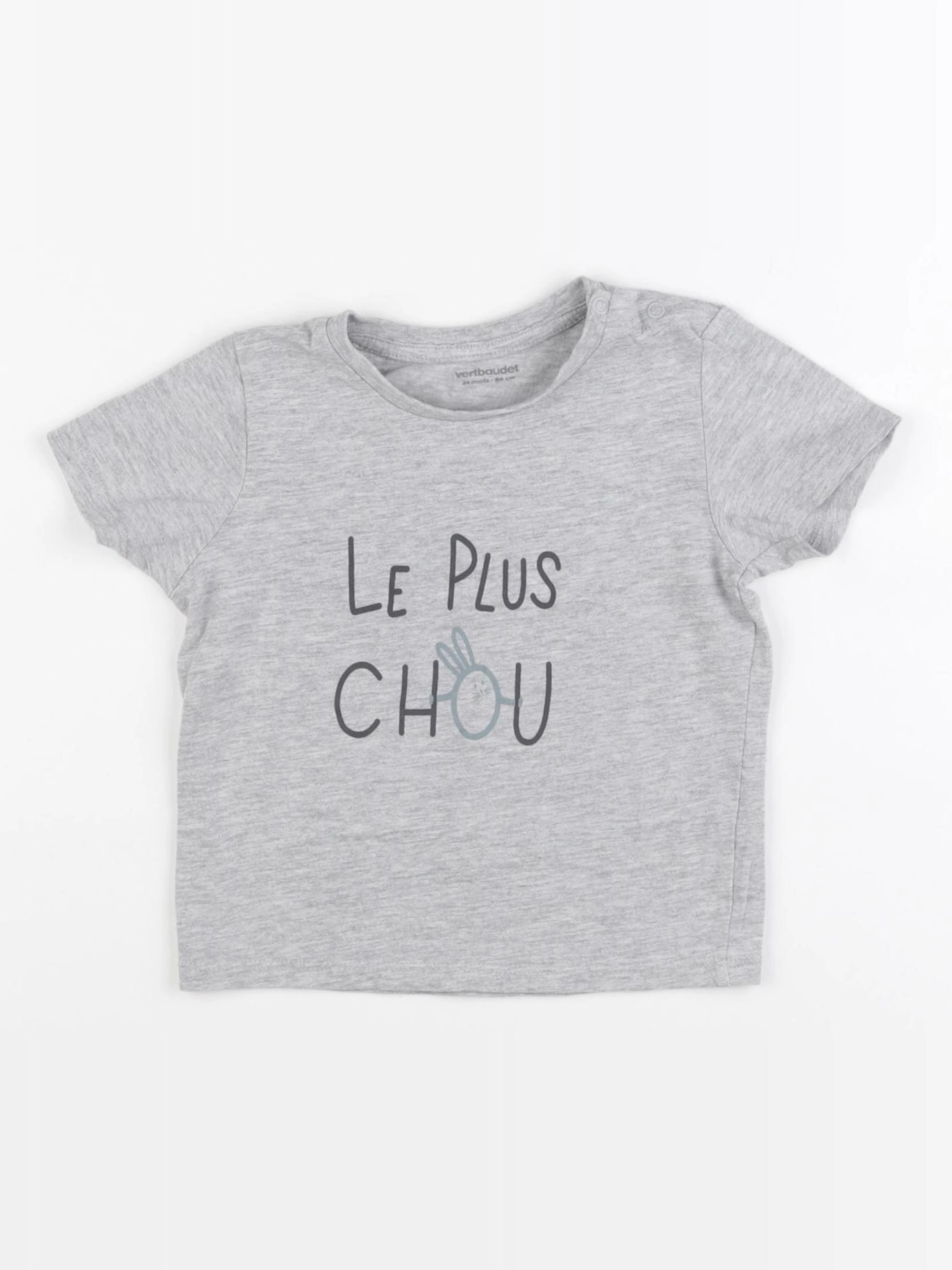 Vertbaudet - tee-shirt gris - 24 mois
