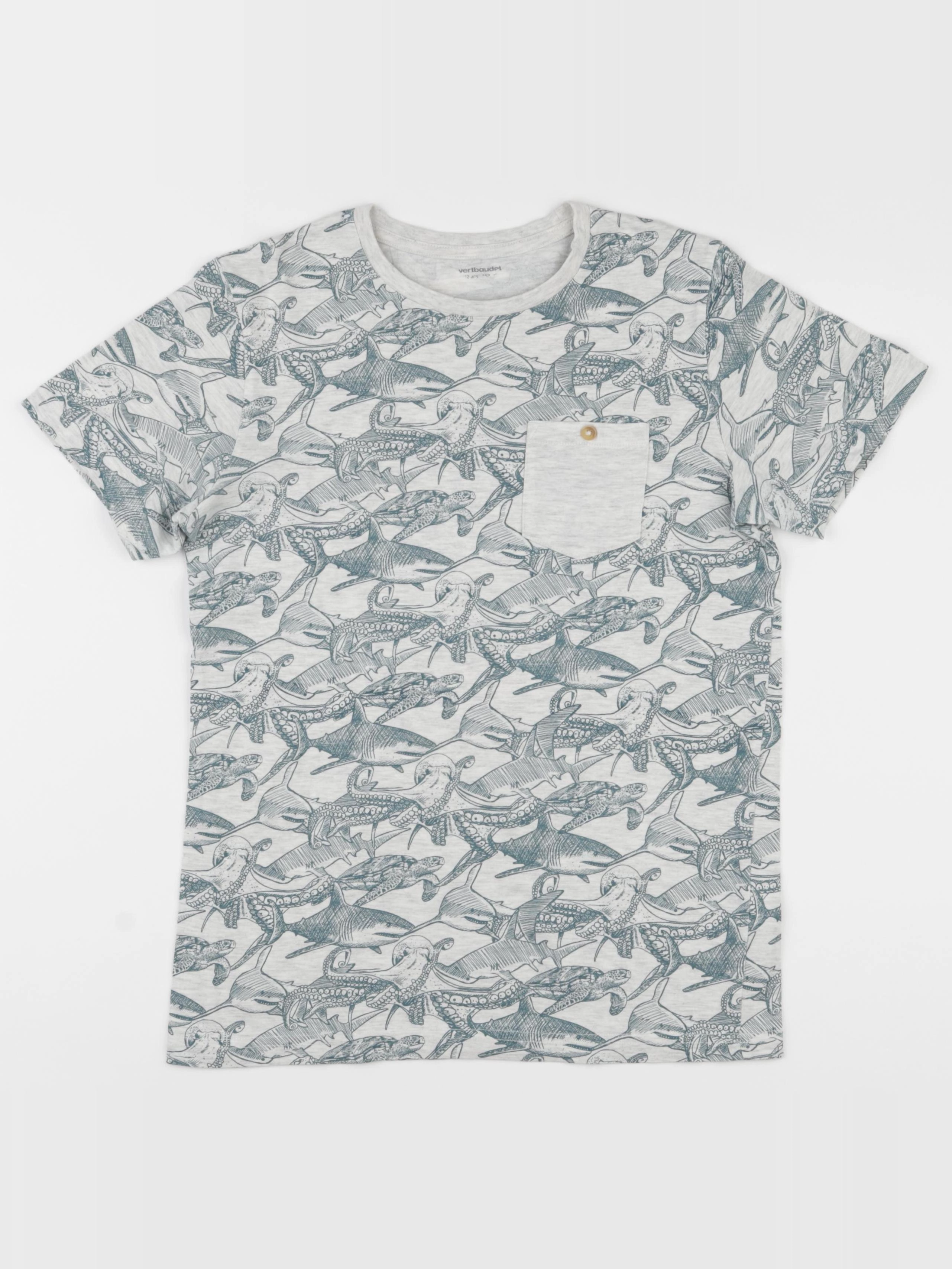 Vertbaudet - tee-shirt gris, vert - 12 ans