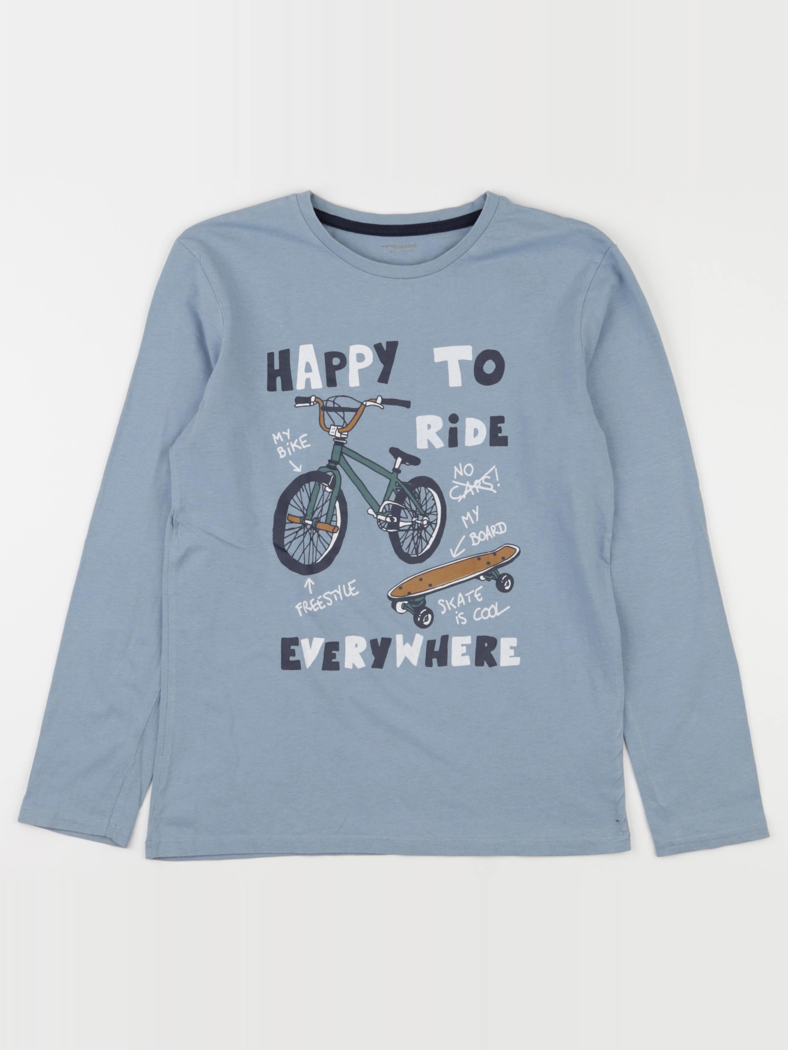 Vertbaudet - tee-shirt bleu - 12 ans