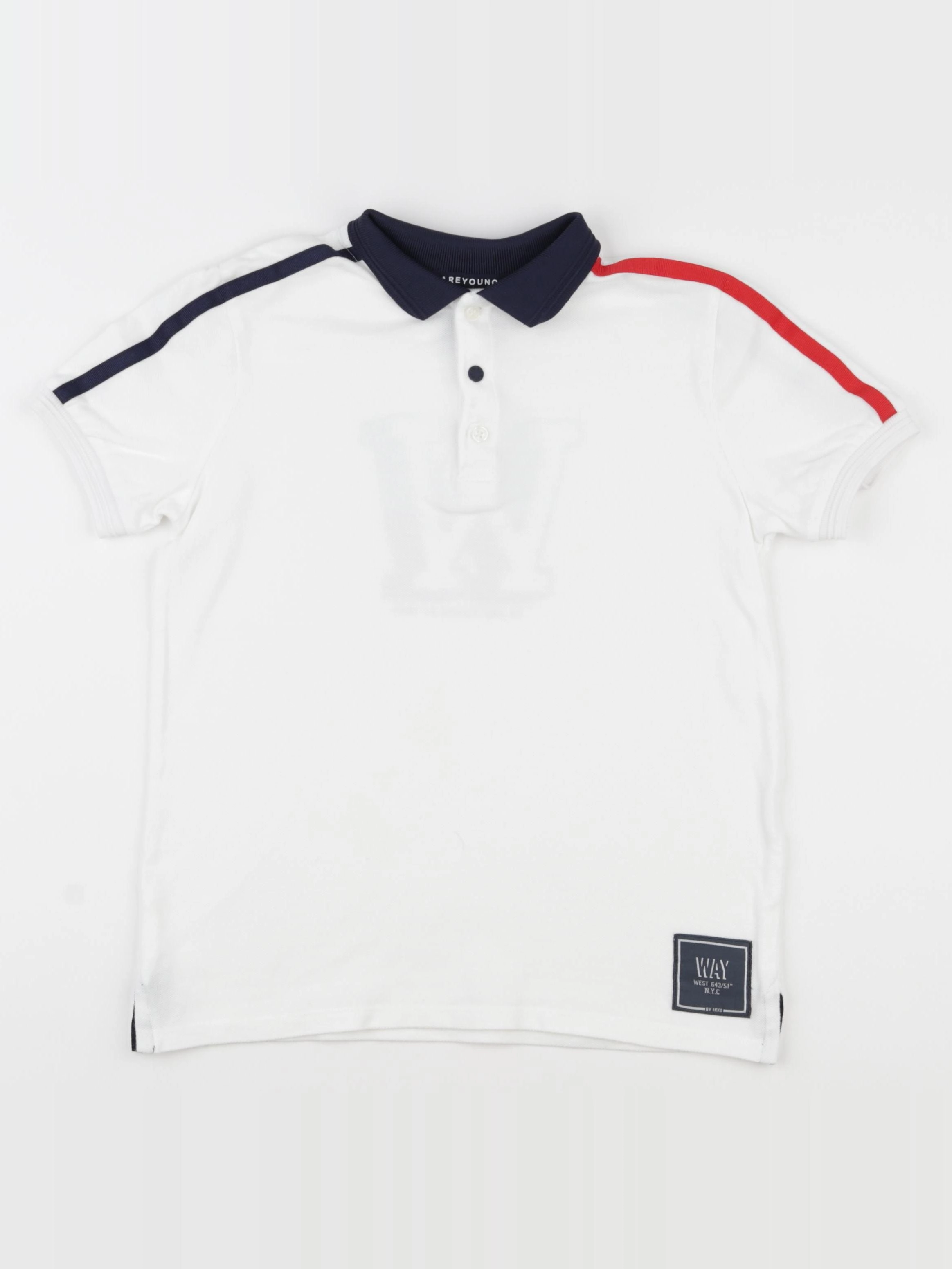 IKKS - polo imprimé au dos blanc - 10 ans