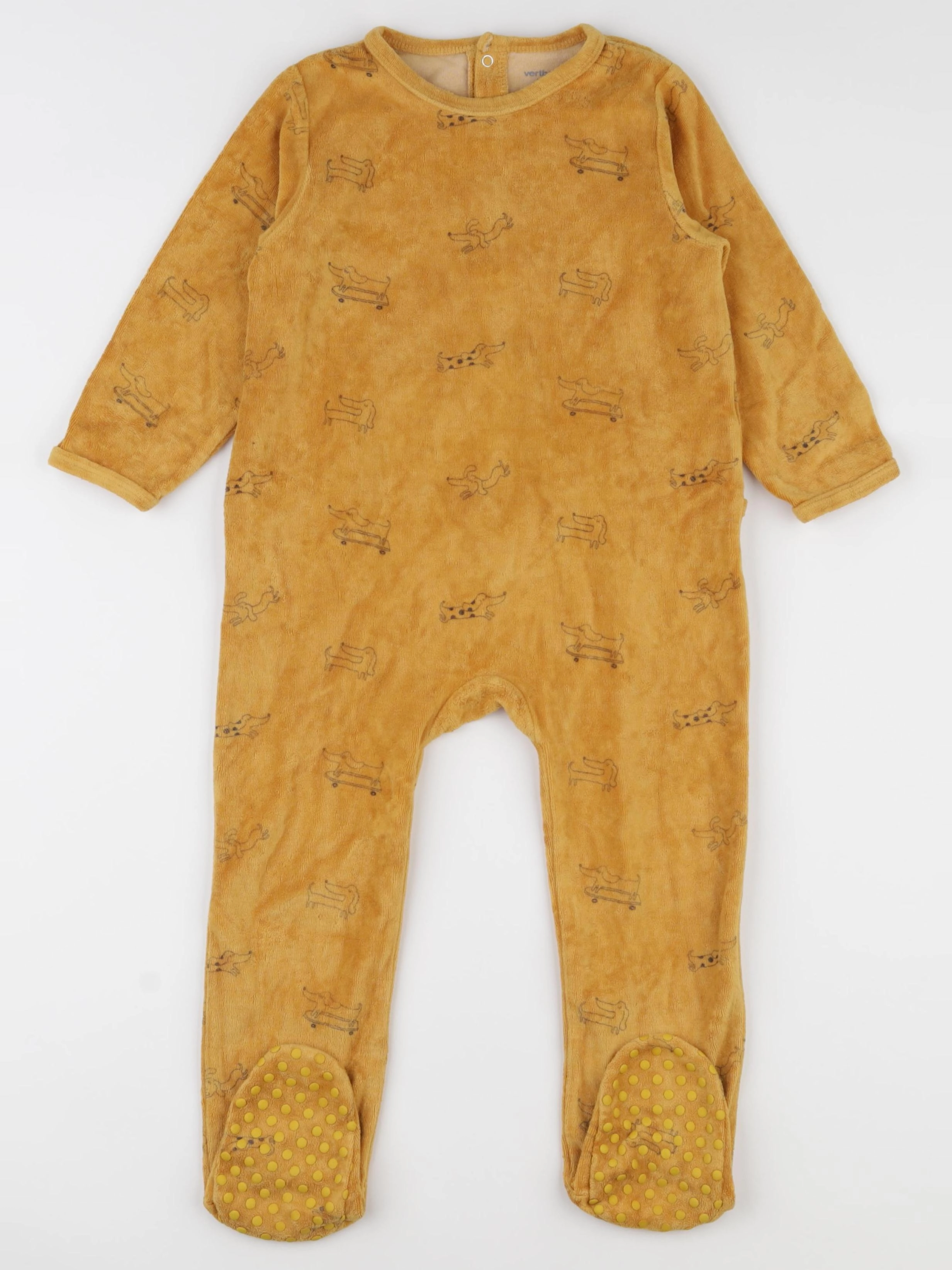 Vertbaudet - pyjama velours jaune - 3 ans