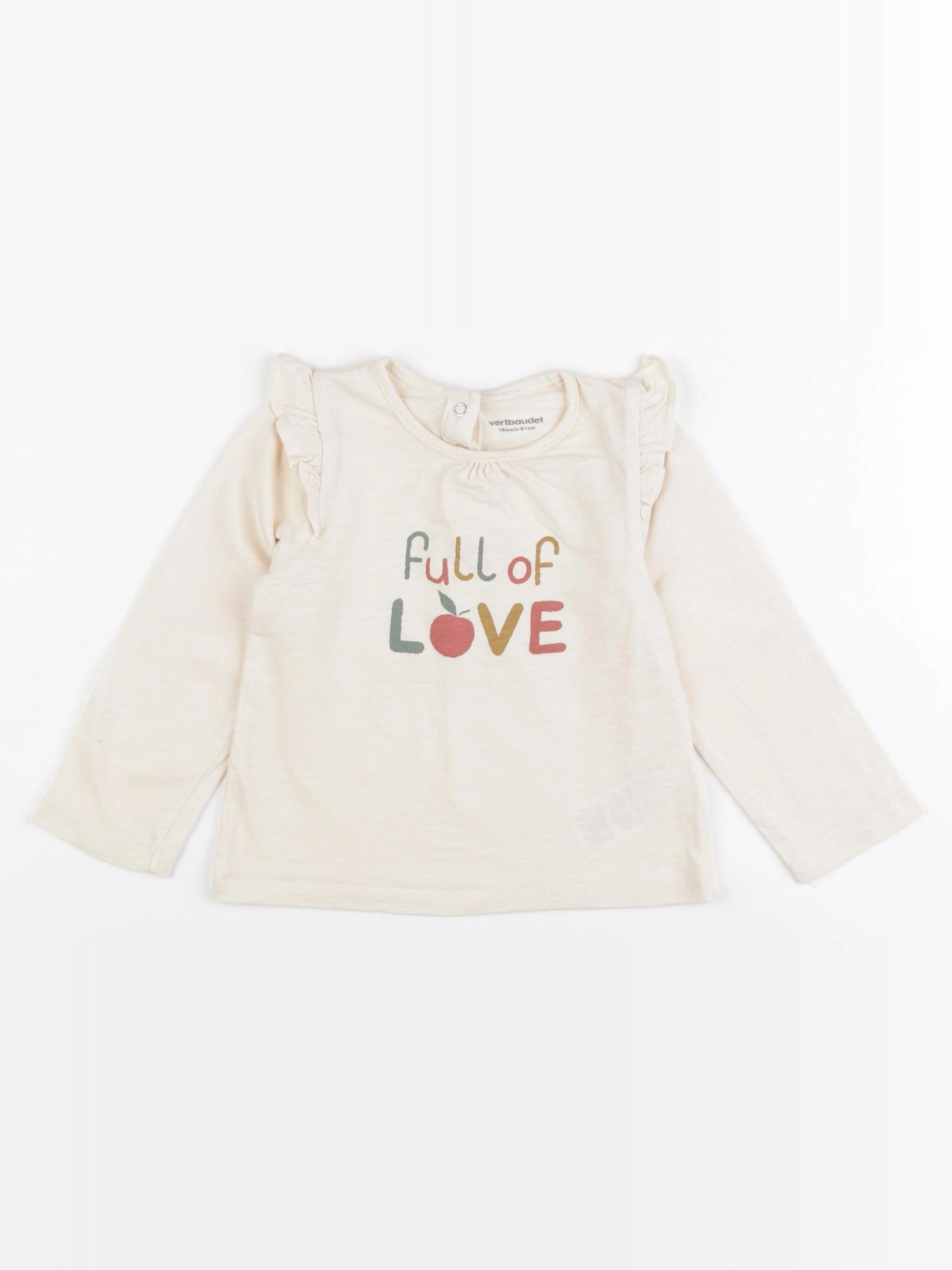 Vertbaudet - tee-shirt beige - 18 mois