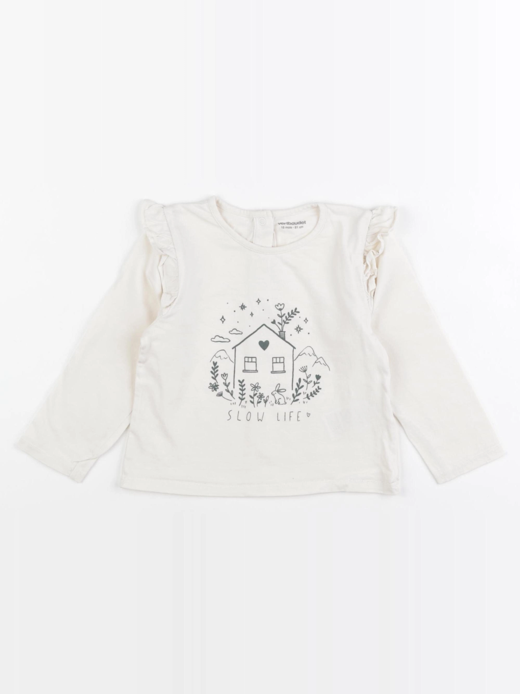 Vertbaudet - tee-shirt beige - 18 mois