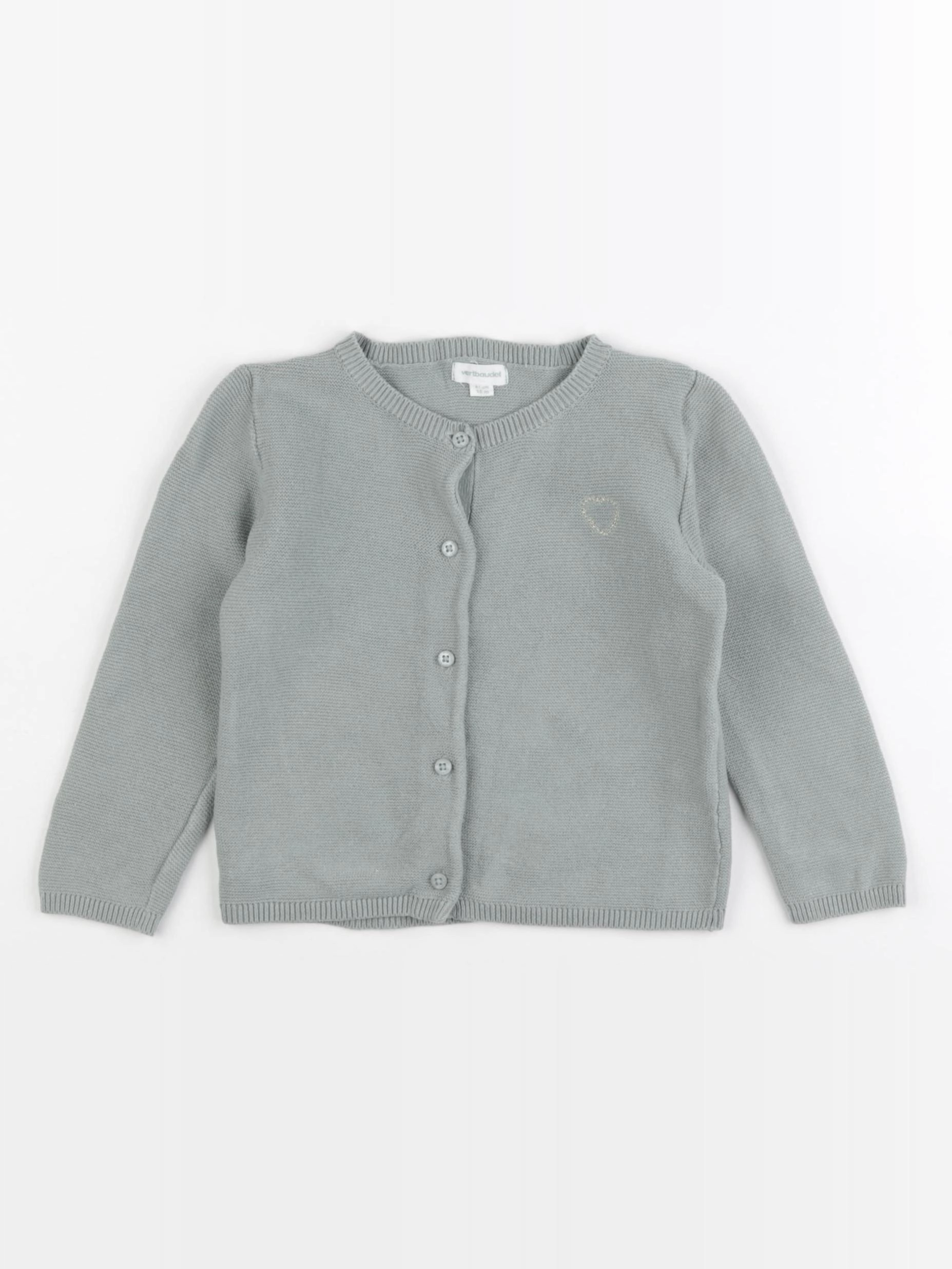 Vertbaudet - gilet vert - 18 mois
