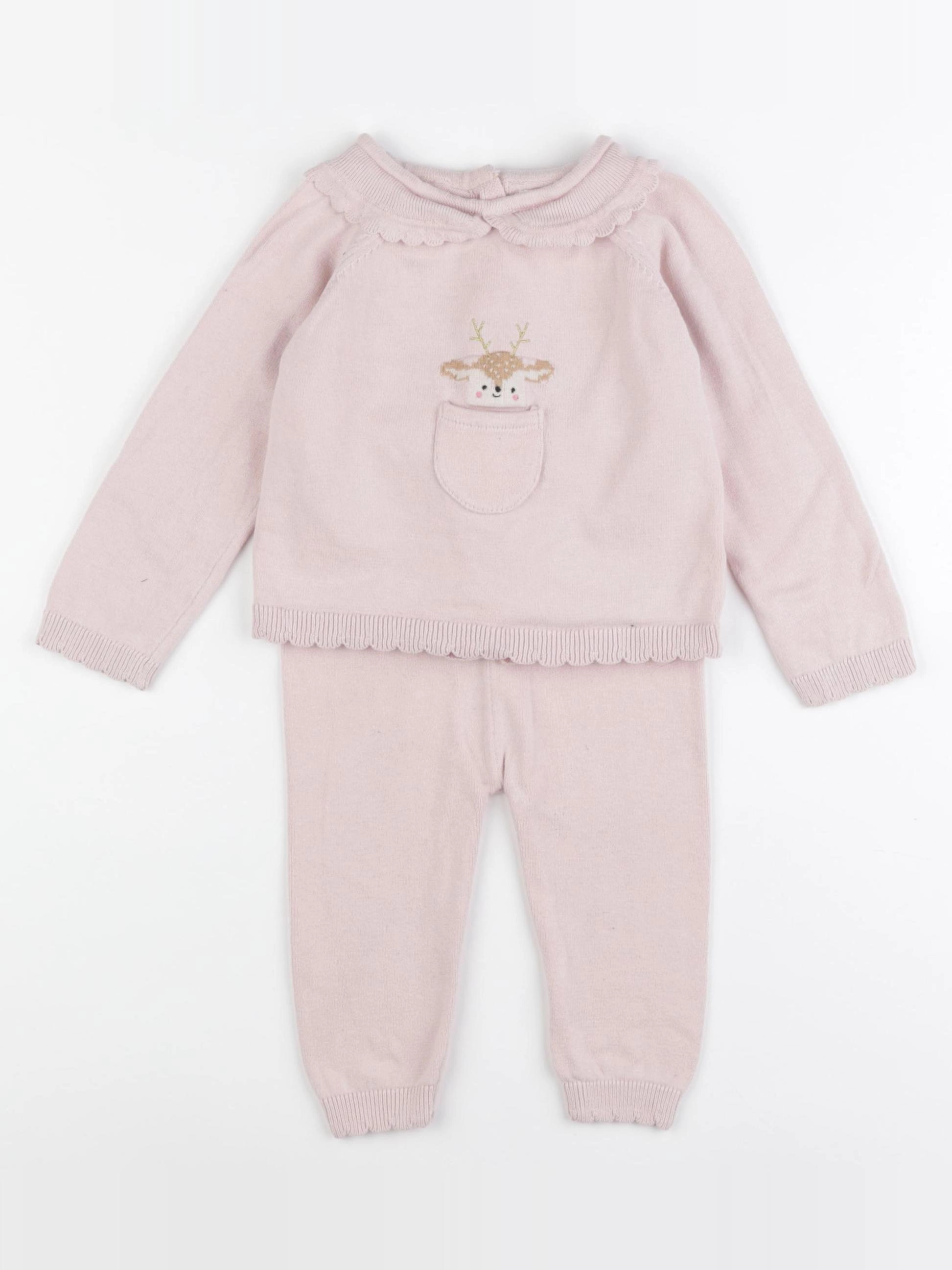 Vertbaudet - ensemble rose - 18 mois