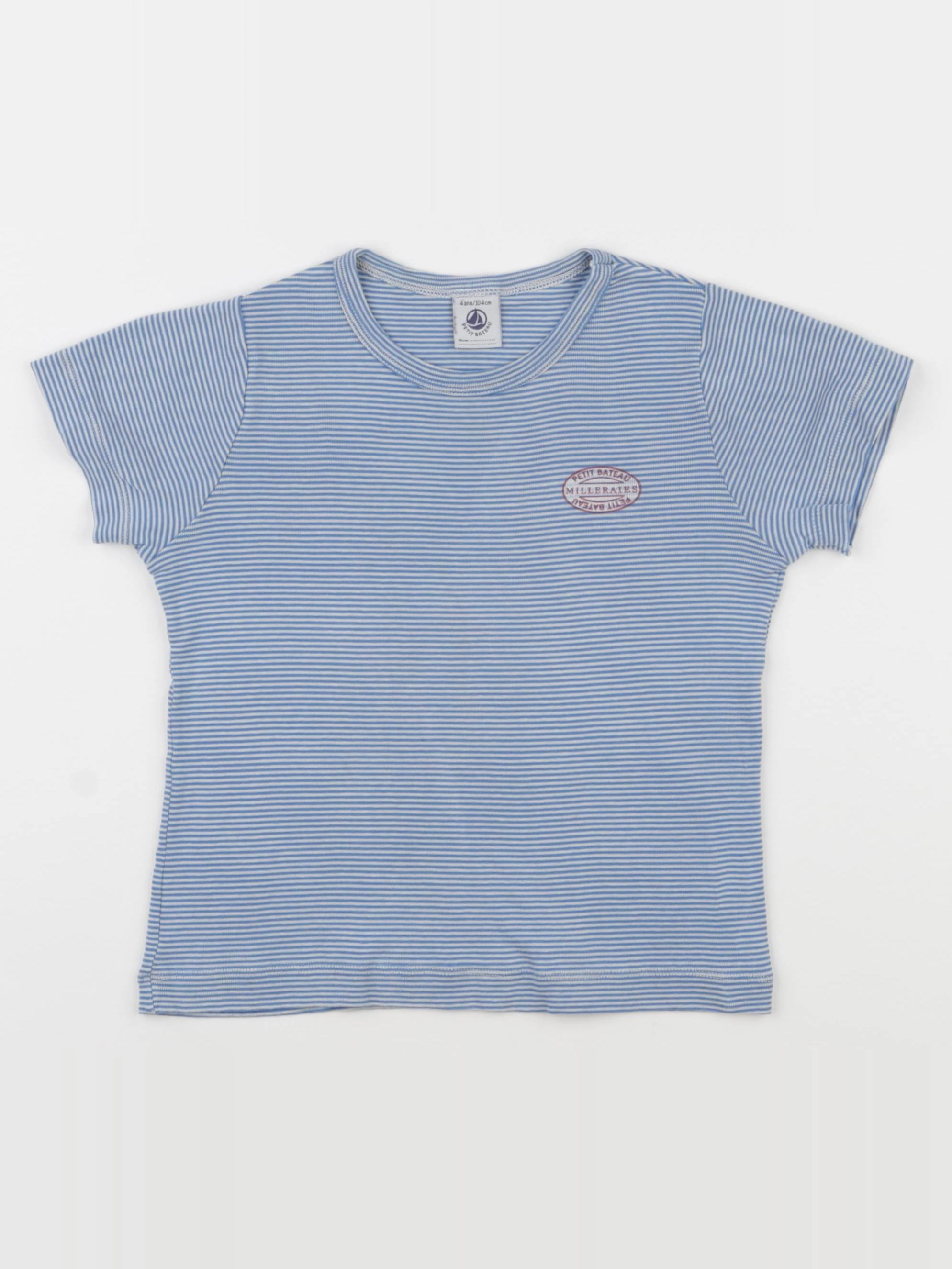 Petit Bateau - maillot de corps bleu, blanc - 4 ans