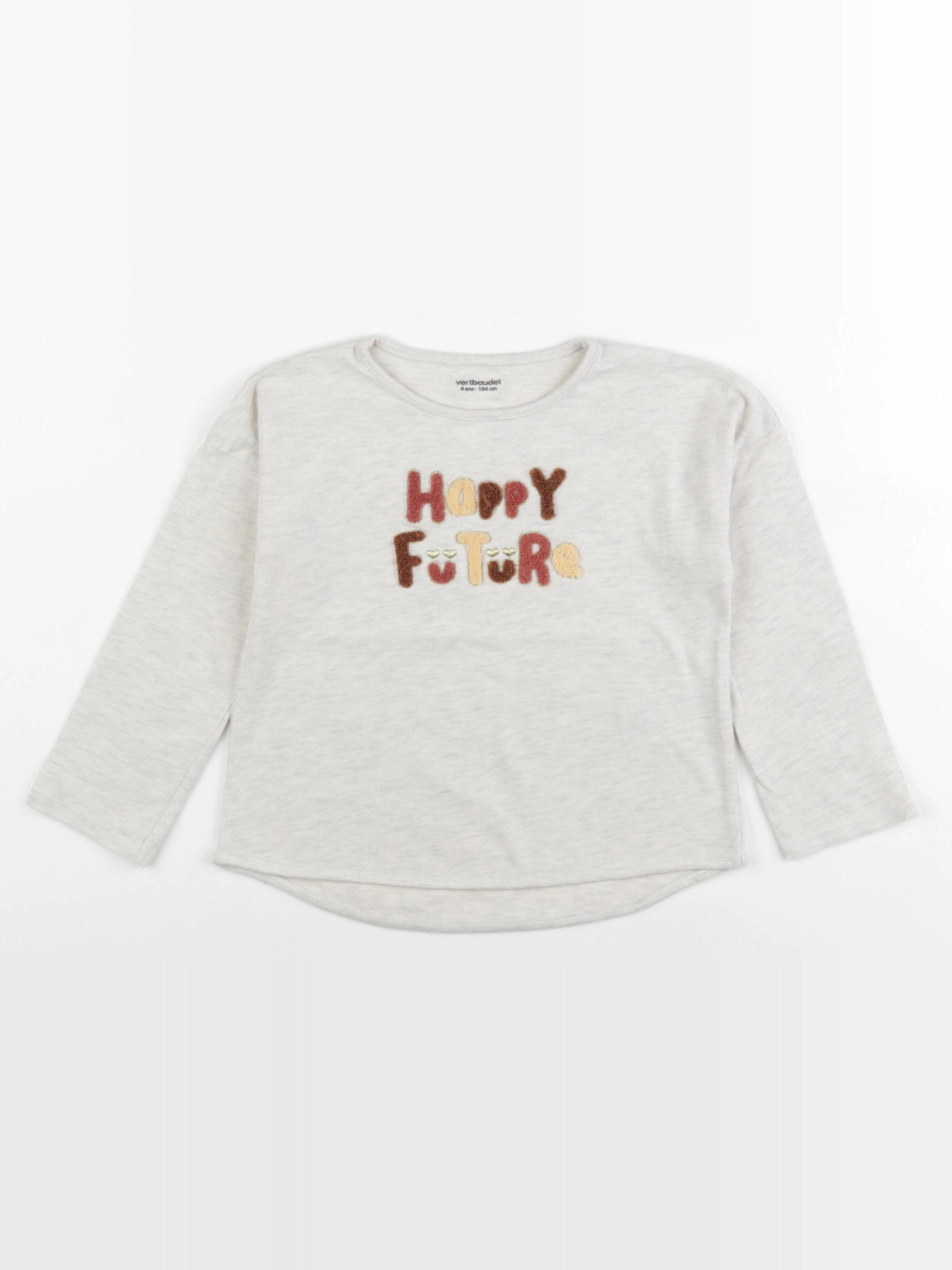 Vertbaudet - tee-shirt beige - 4 ans