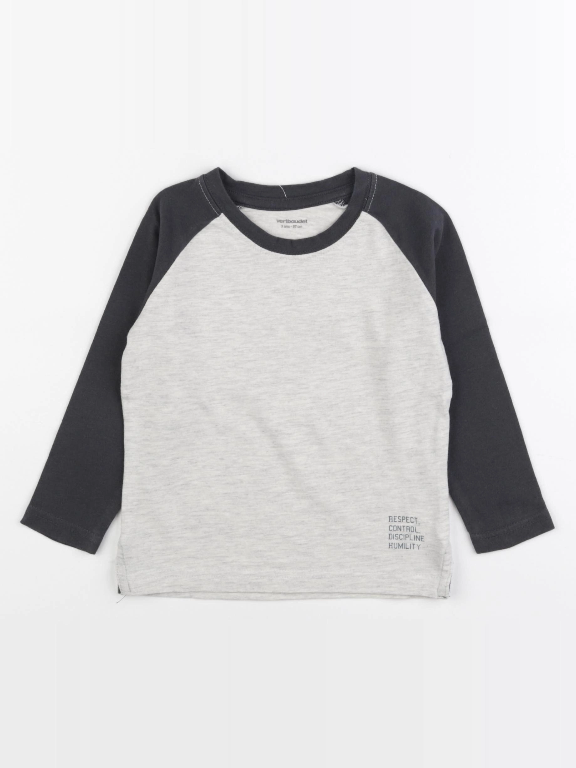 Vertbaudet - tee-shirt gris, bleu - 3 ans