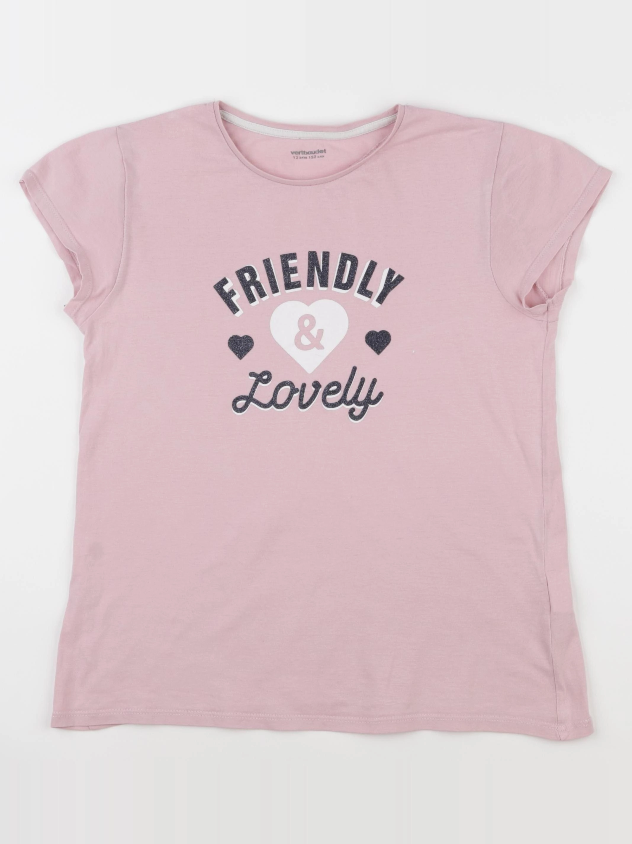 Vertbaudet - tee-shirt rose - 12 ans