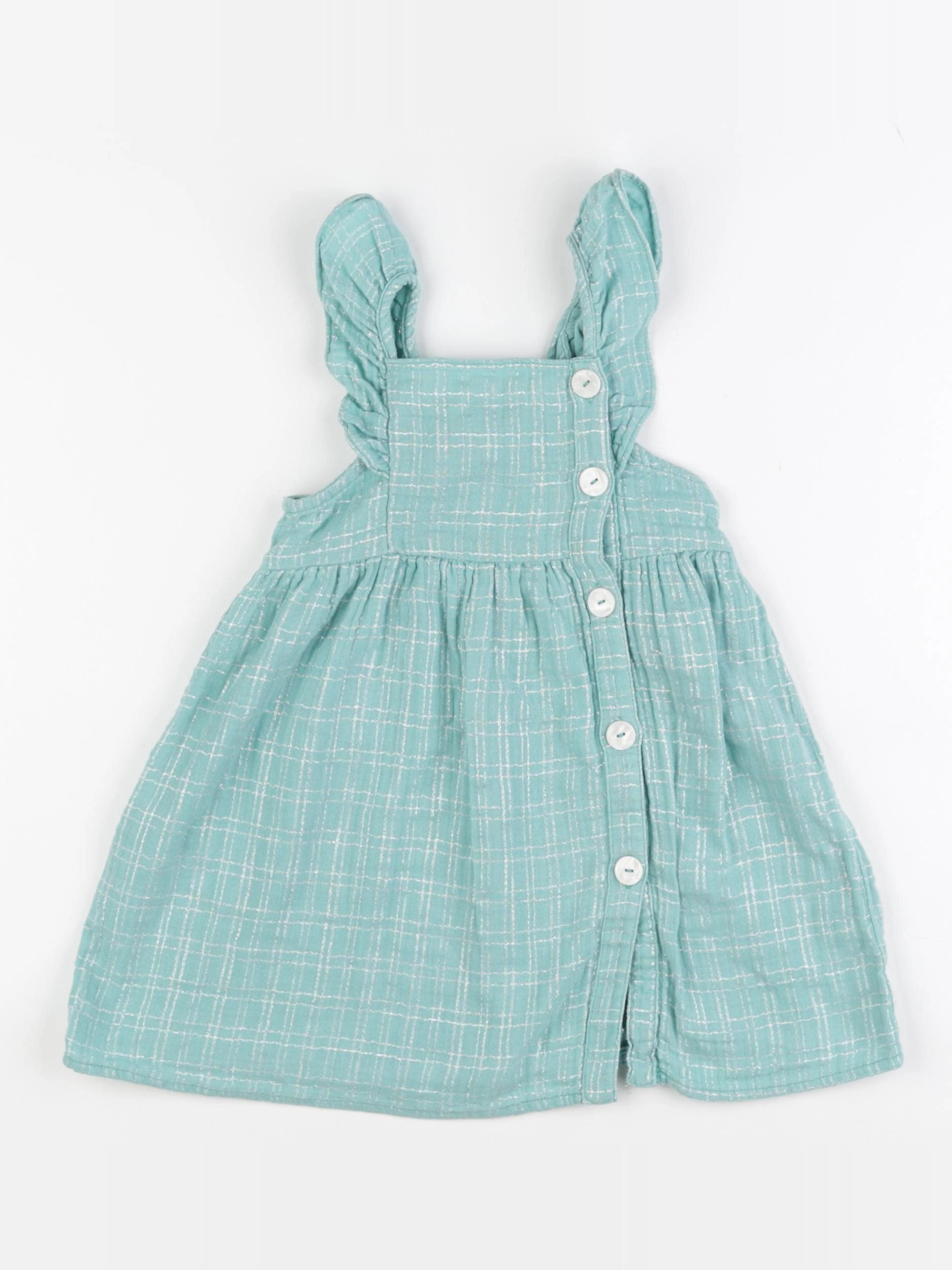 Zara - robe vert, argent - 3/4 ans