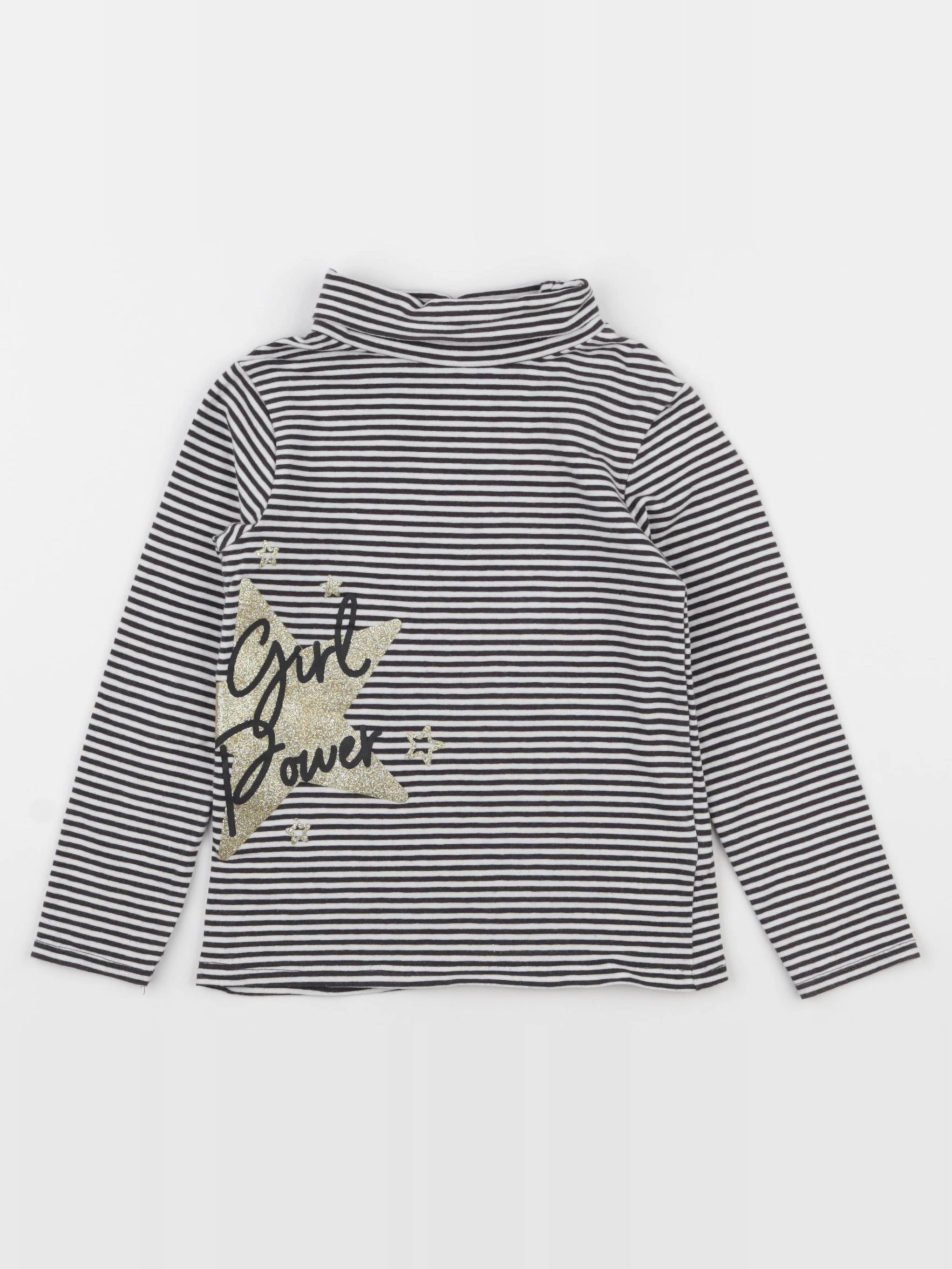 Vertbaudet - sous-pull noir, blanc - 3 ans