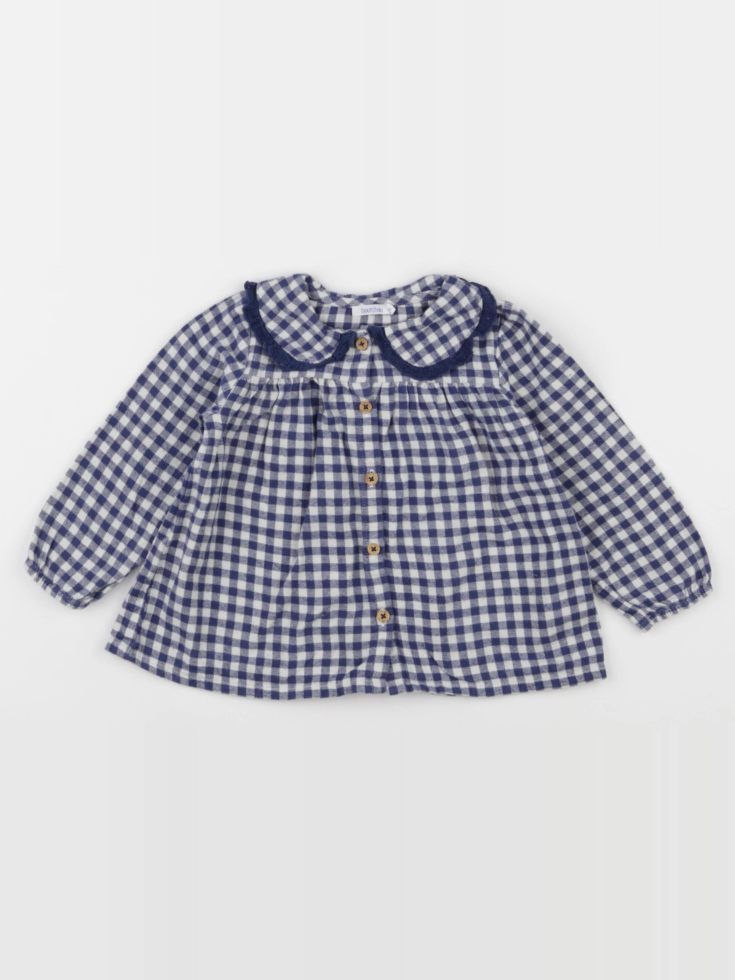 Boutchou - blouse bleu, blanc - 24 mois