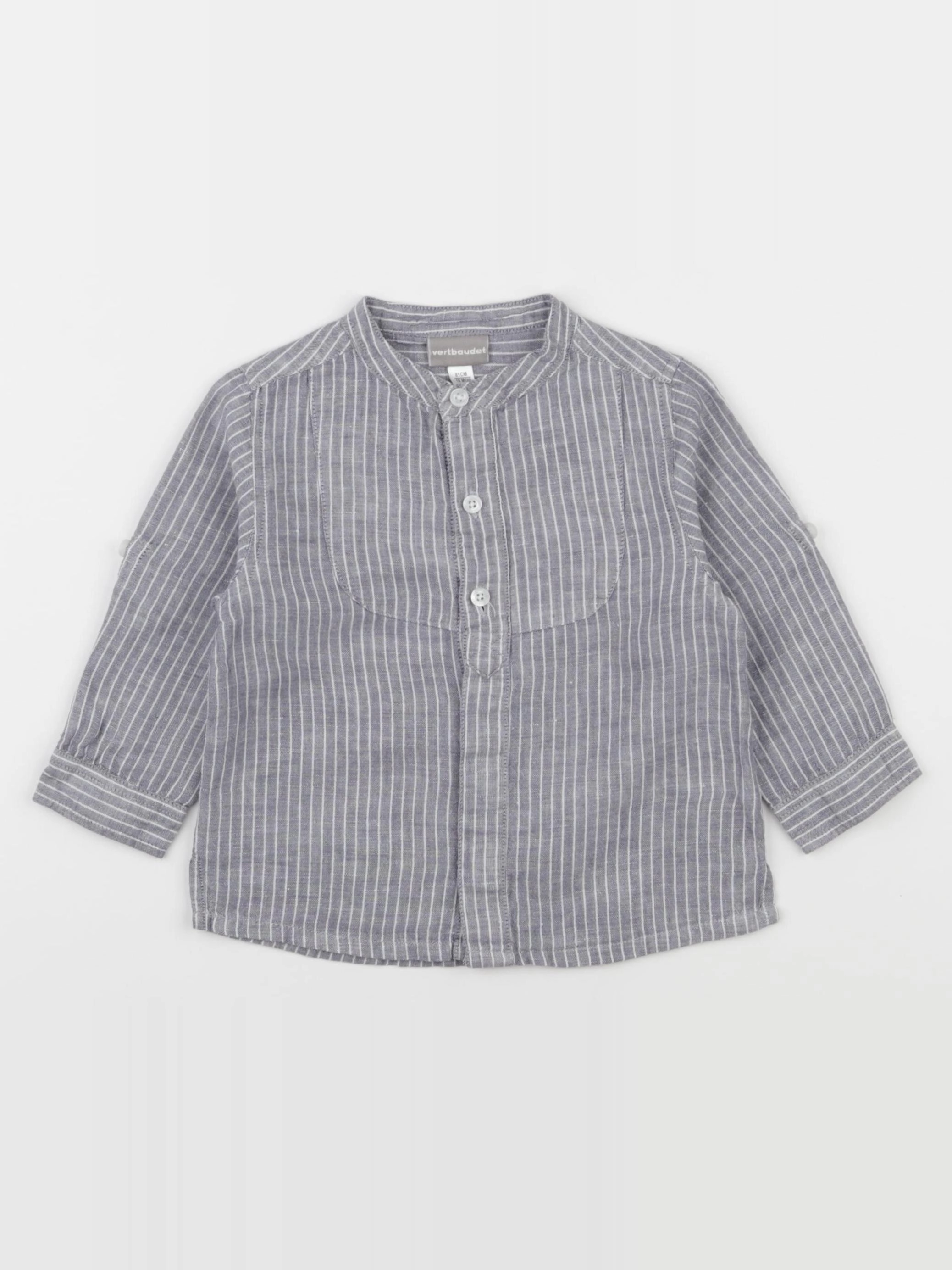 Vertbaudet - chemise gris, blanc - 18 mois