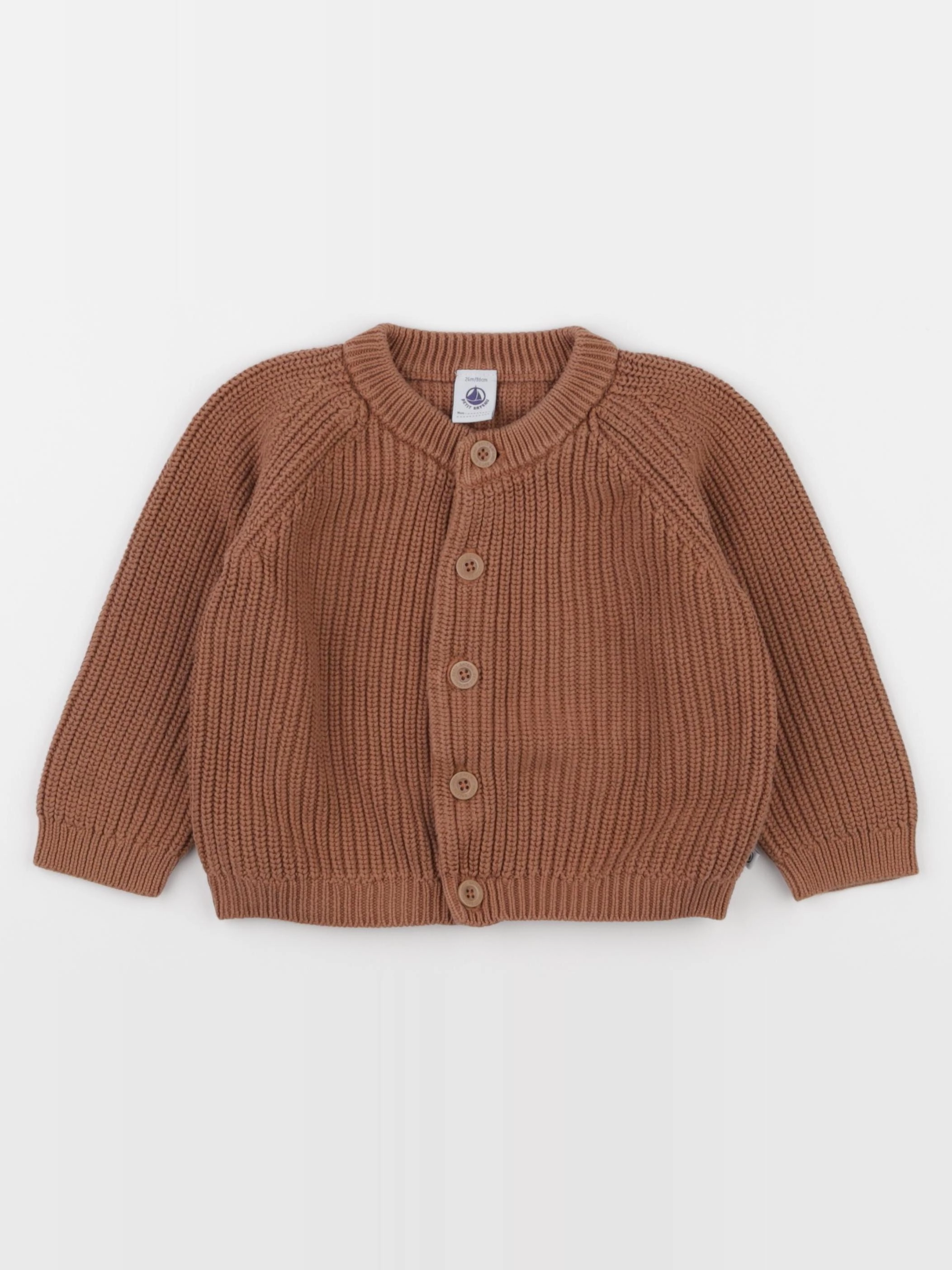 Petit Bateau - gilet marron - 24 mois