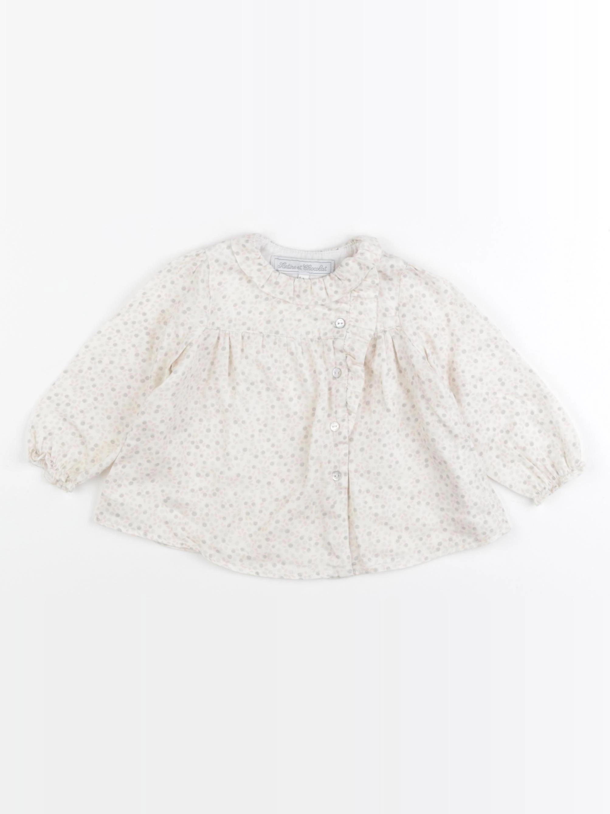 Tartine & Chocolat - blouse beige, gris, rose - 1 an