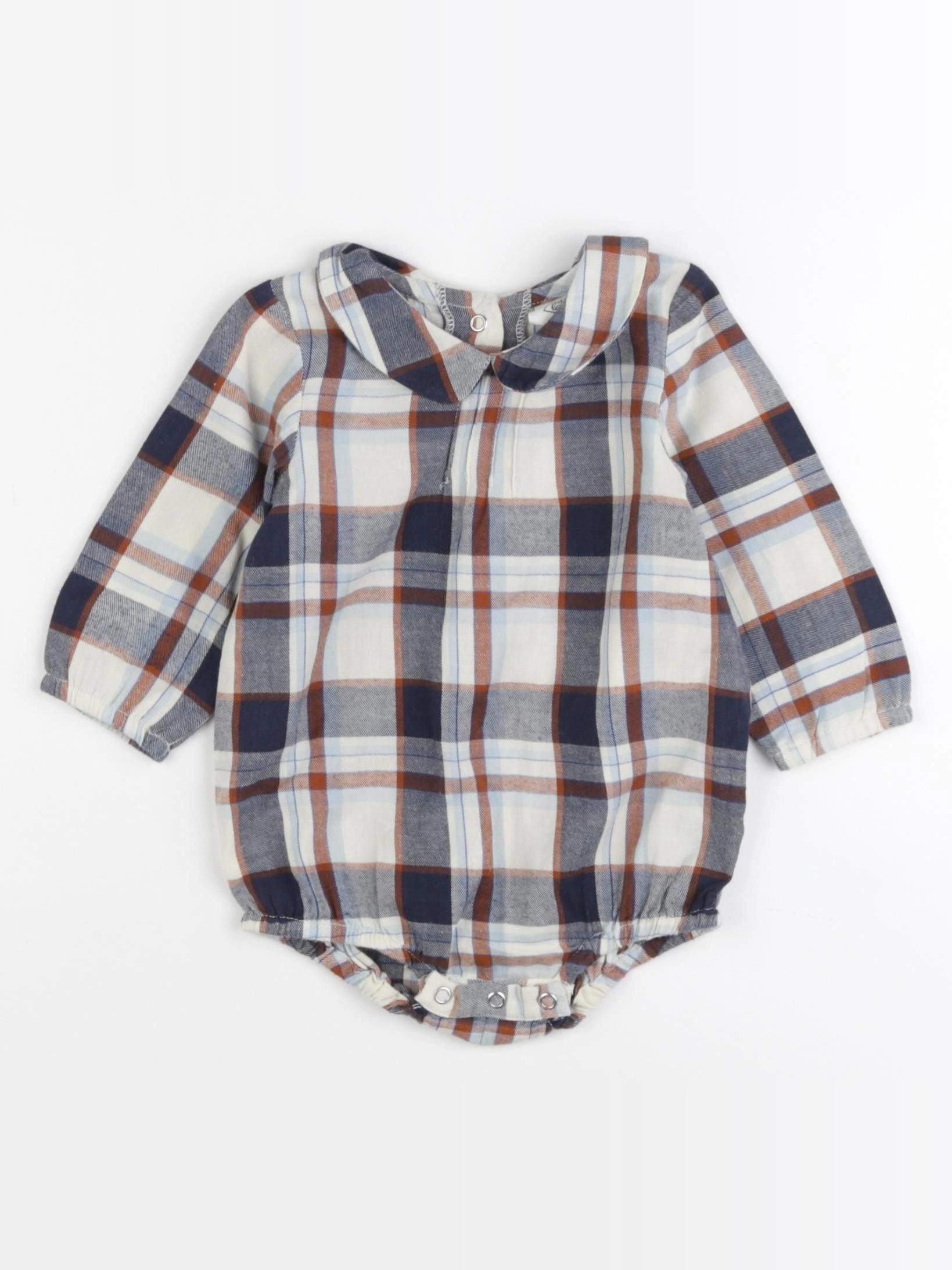 Lililotte - combinaison blanc, bleu, marron - 6/9 mois