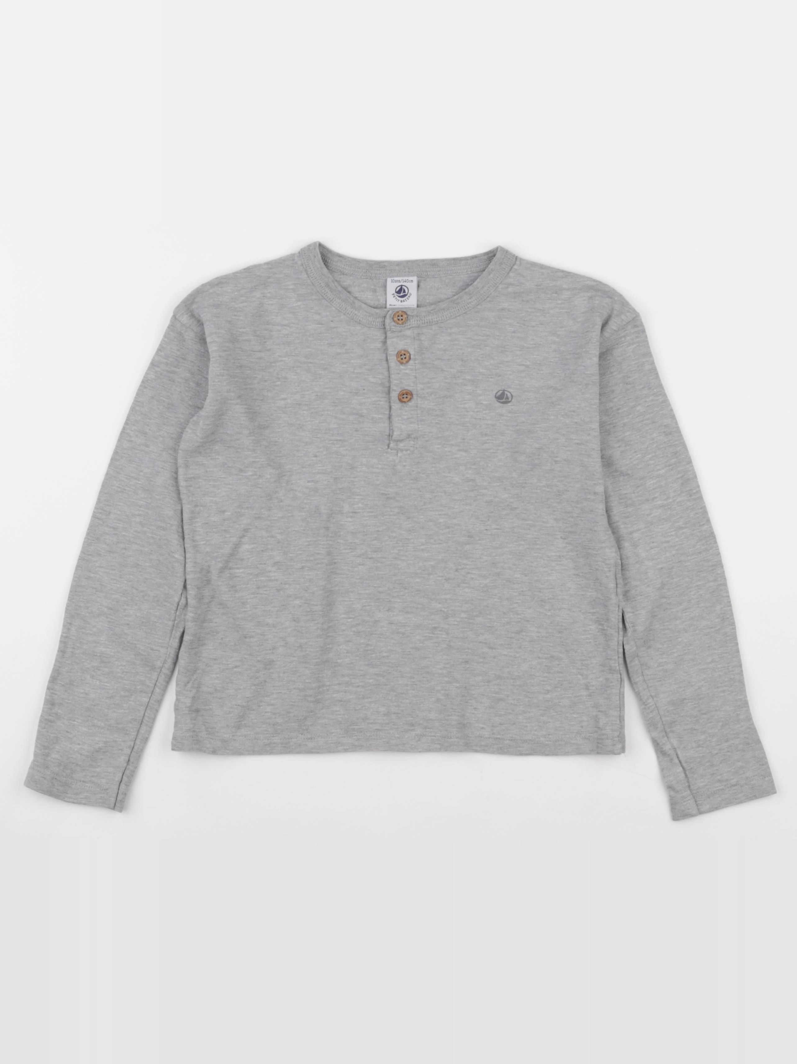 Petit Bateau - tee-shirt gris - 10 ans