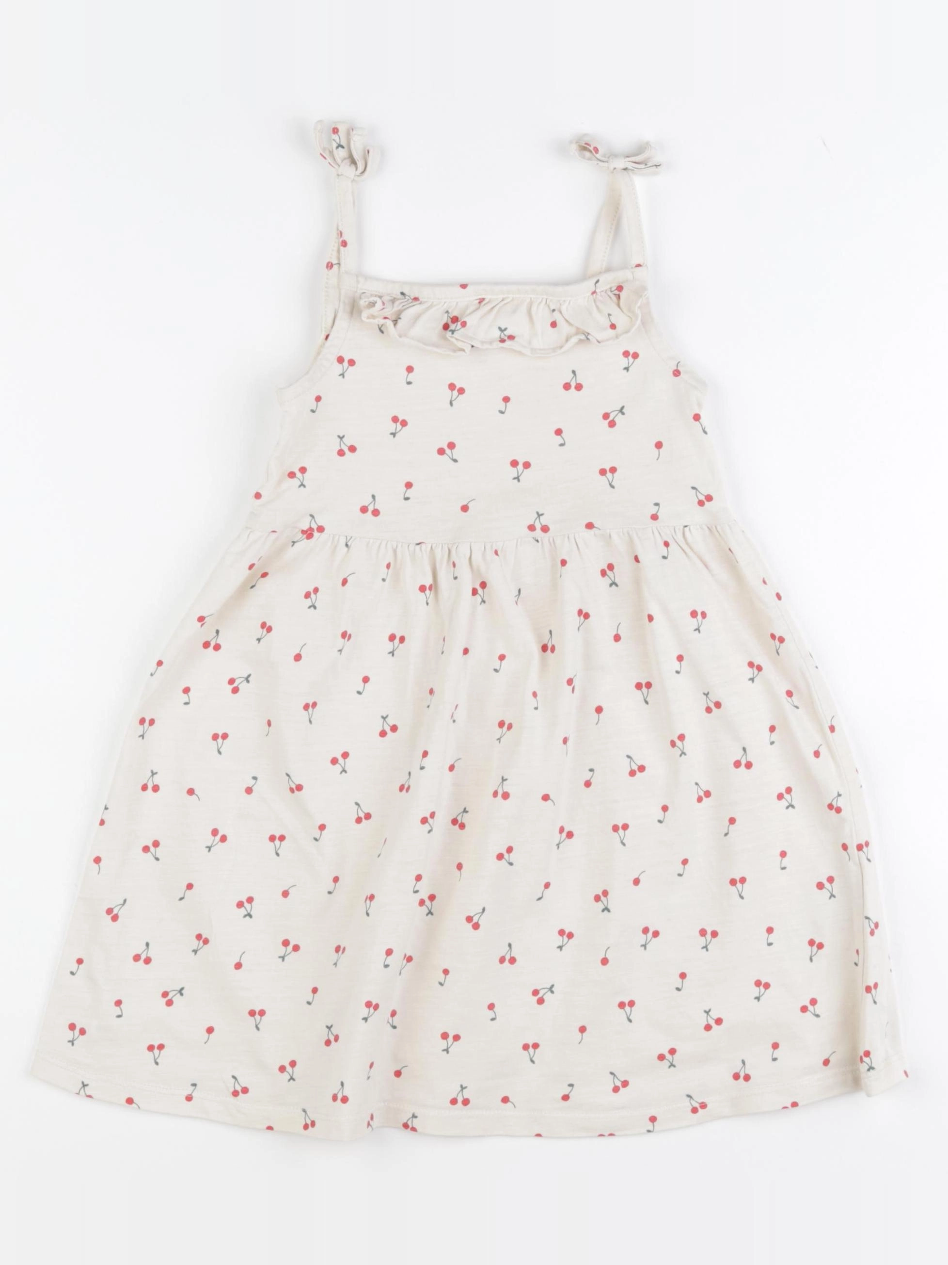 Vertbaudet - robe beige, rouge - 4 ans