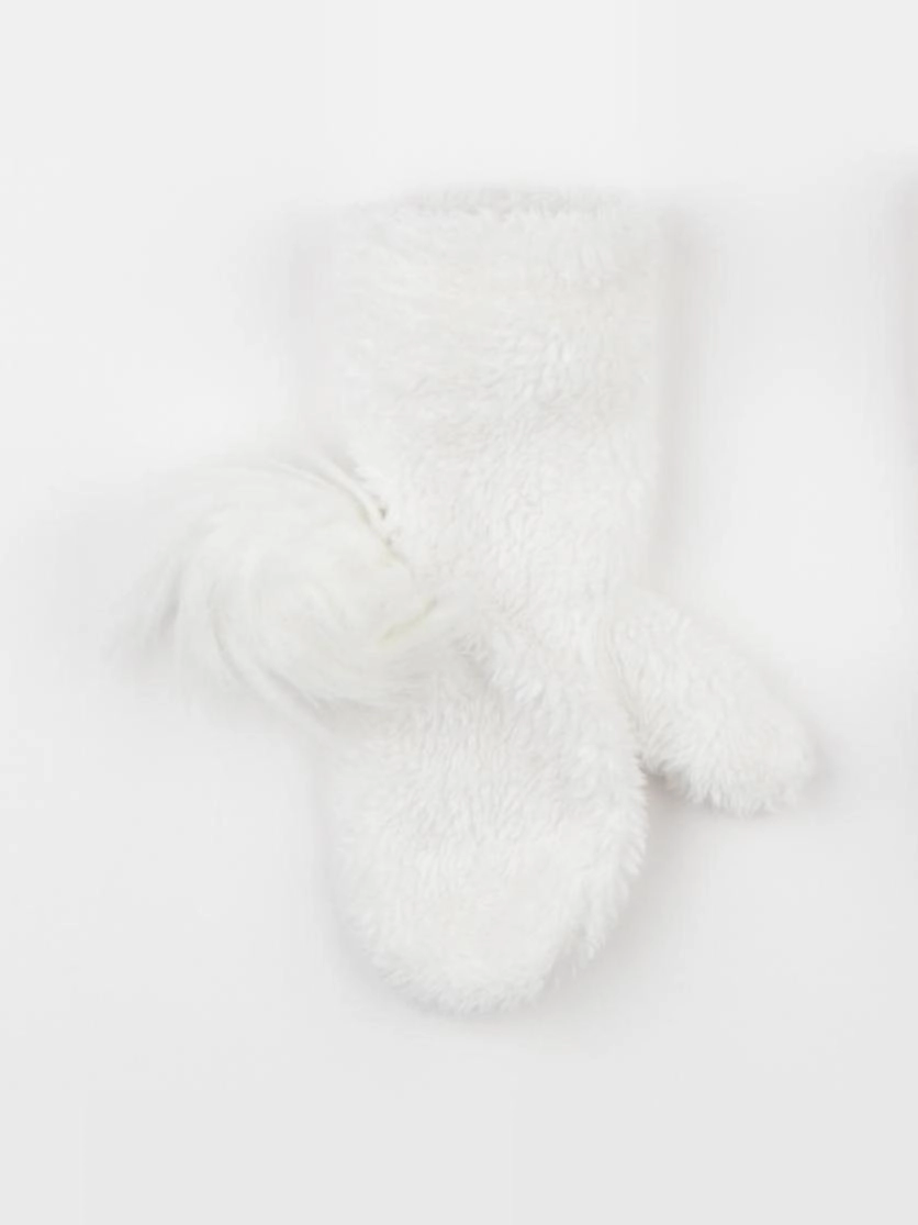 Petit Bateau - moufles blanc - 2/3 ans