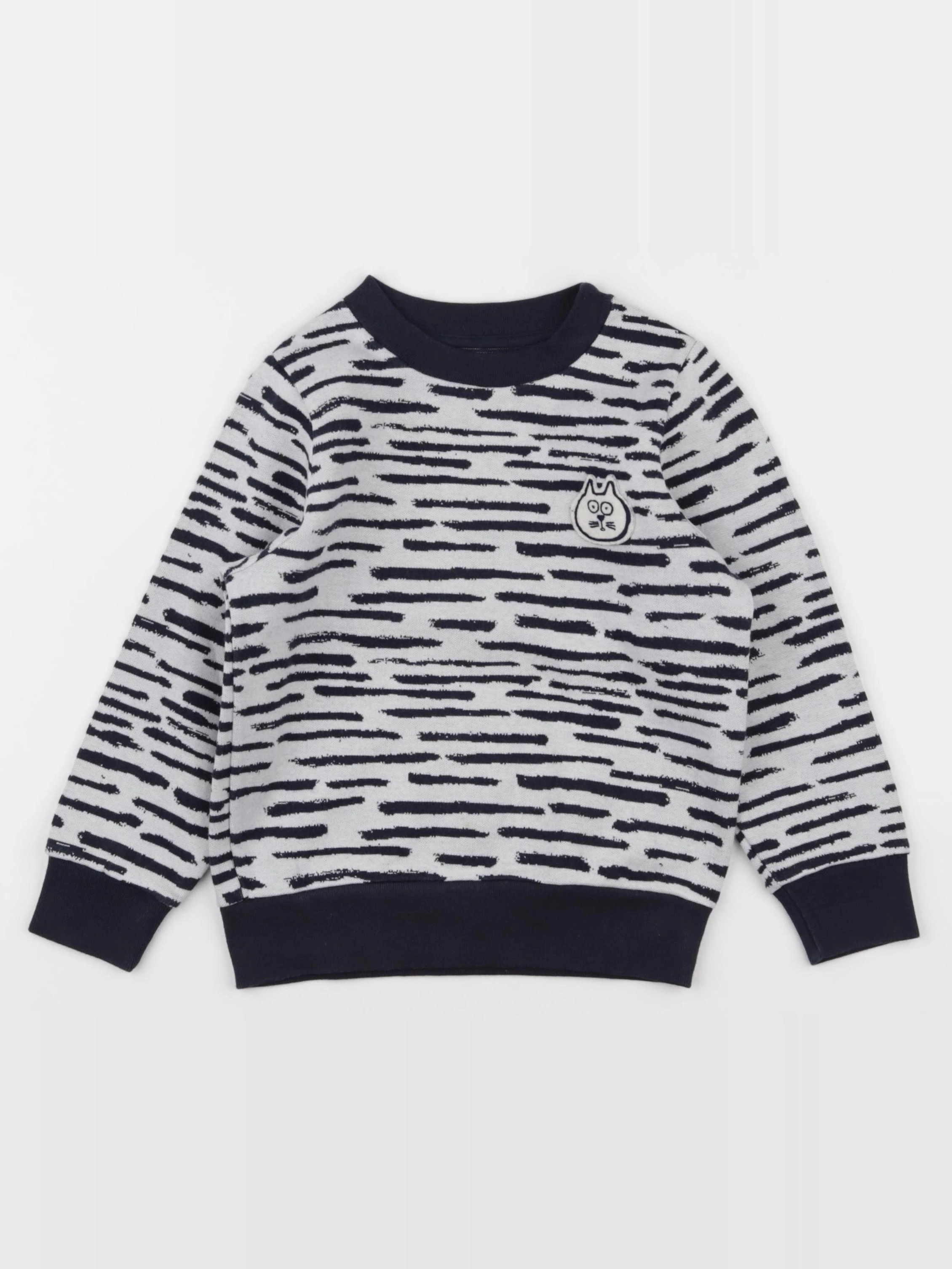Petit Bateau - sweat blanc, bleu - 4 ans