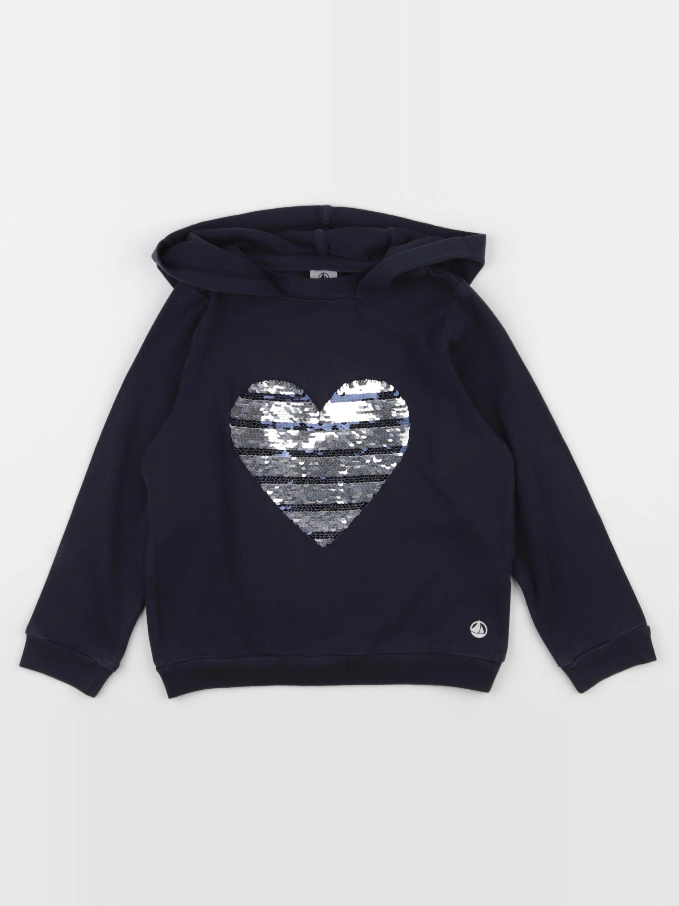 Petit Bateau - tee-shirt bleu, argent - 4 ans