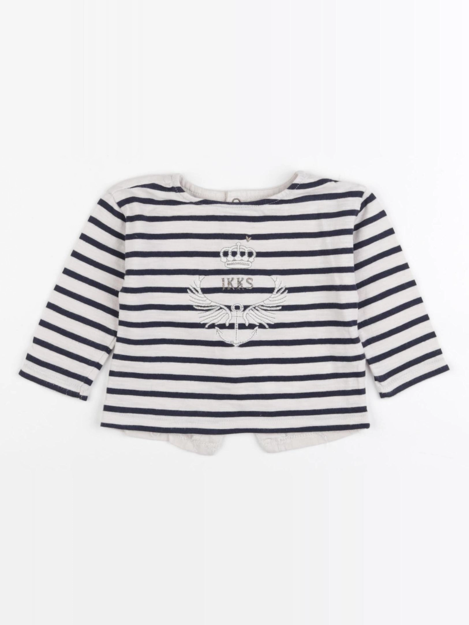 IKKS - tee-shirt blanc, bleu - 6 mois
