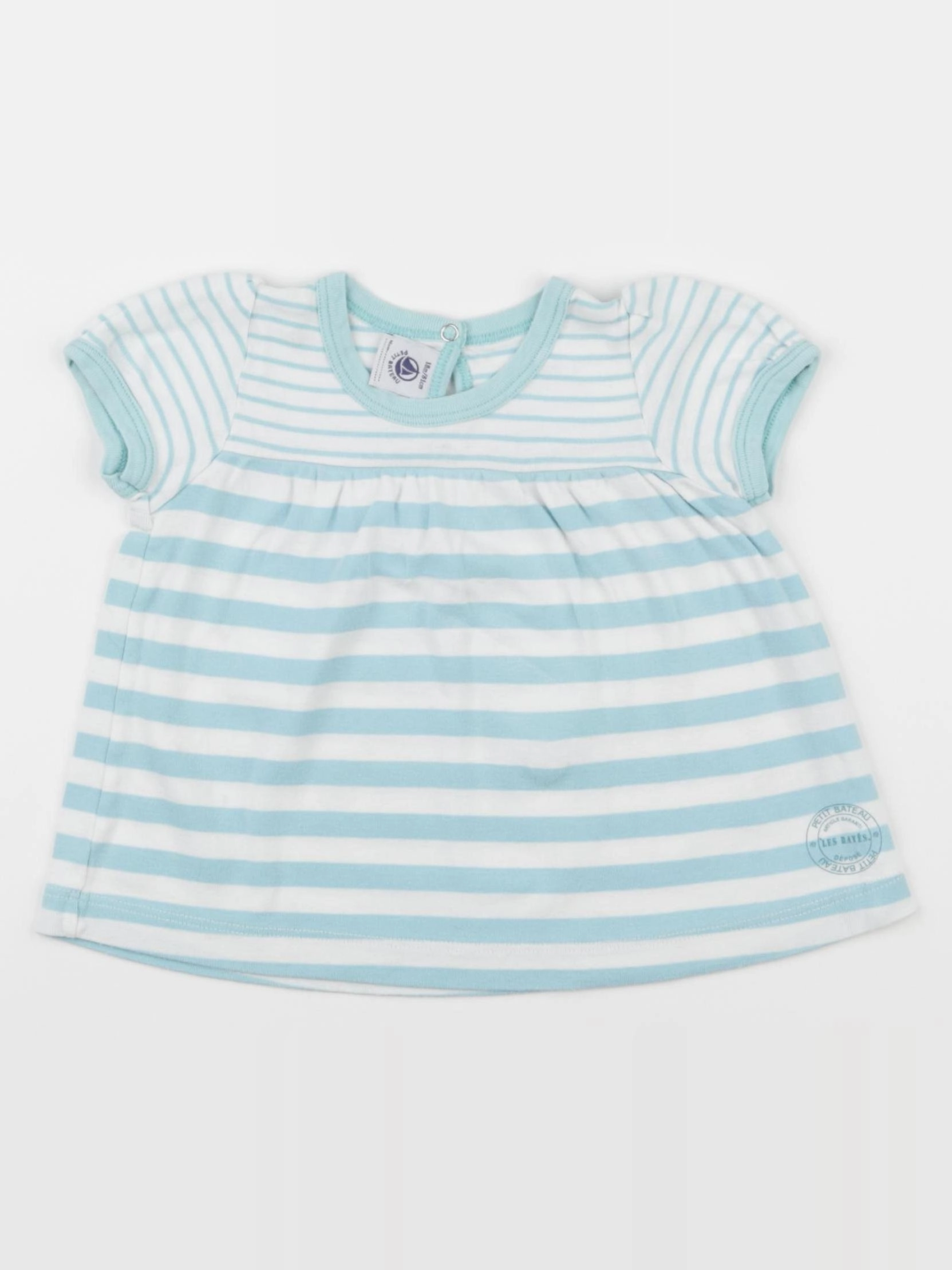 Petit Bateau - tee-shirt blanc, bleu - 18 mois
