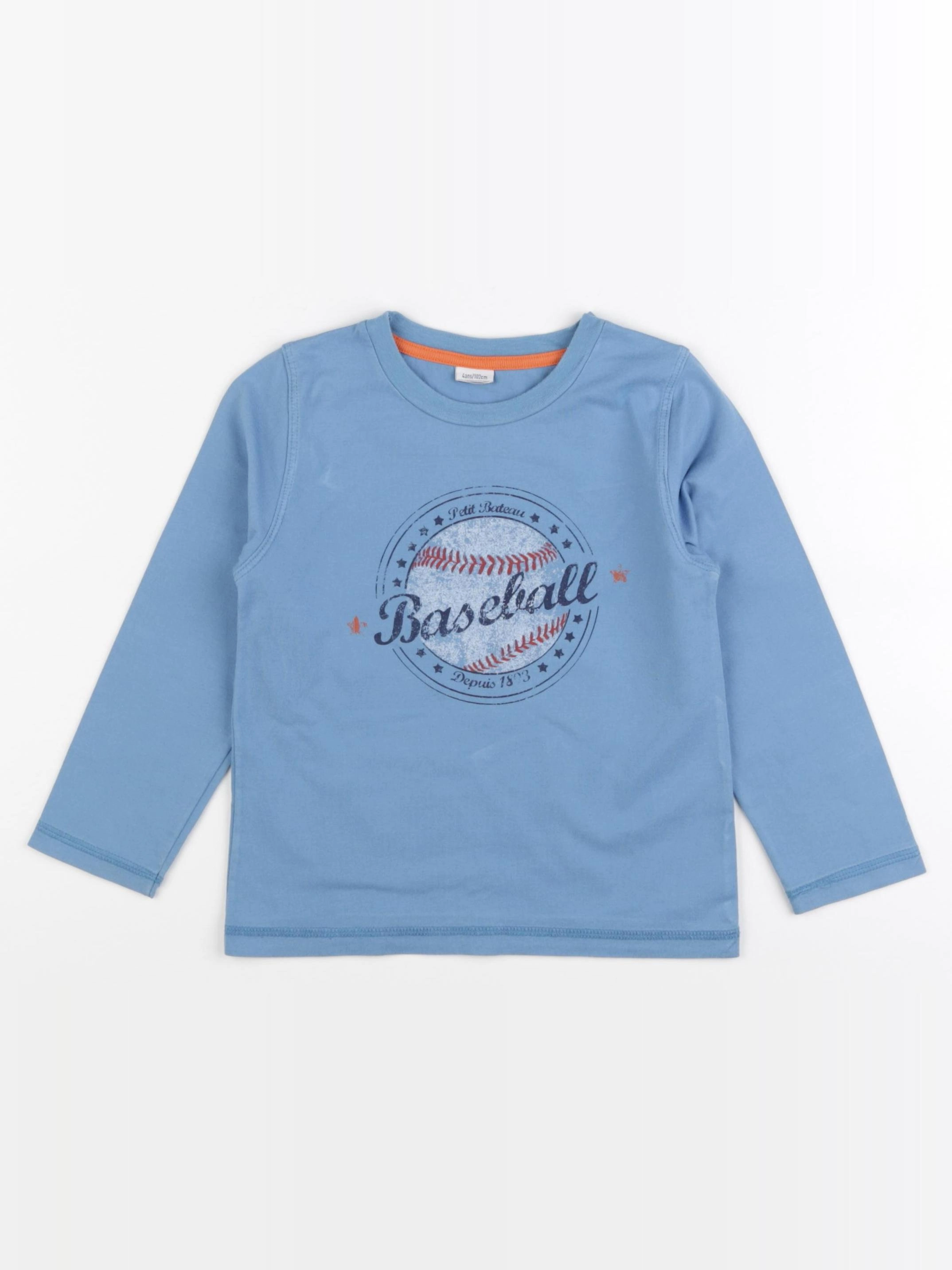 Petit Bateau - tee-shirt bleu - 4 ans