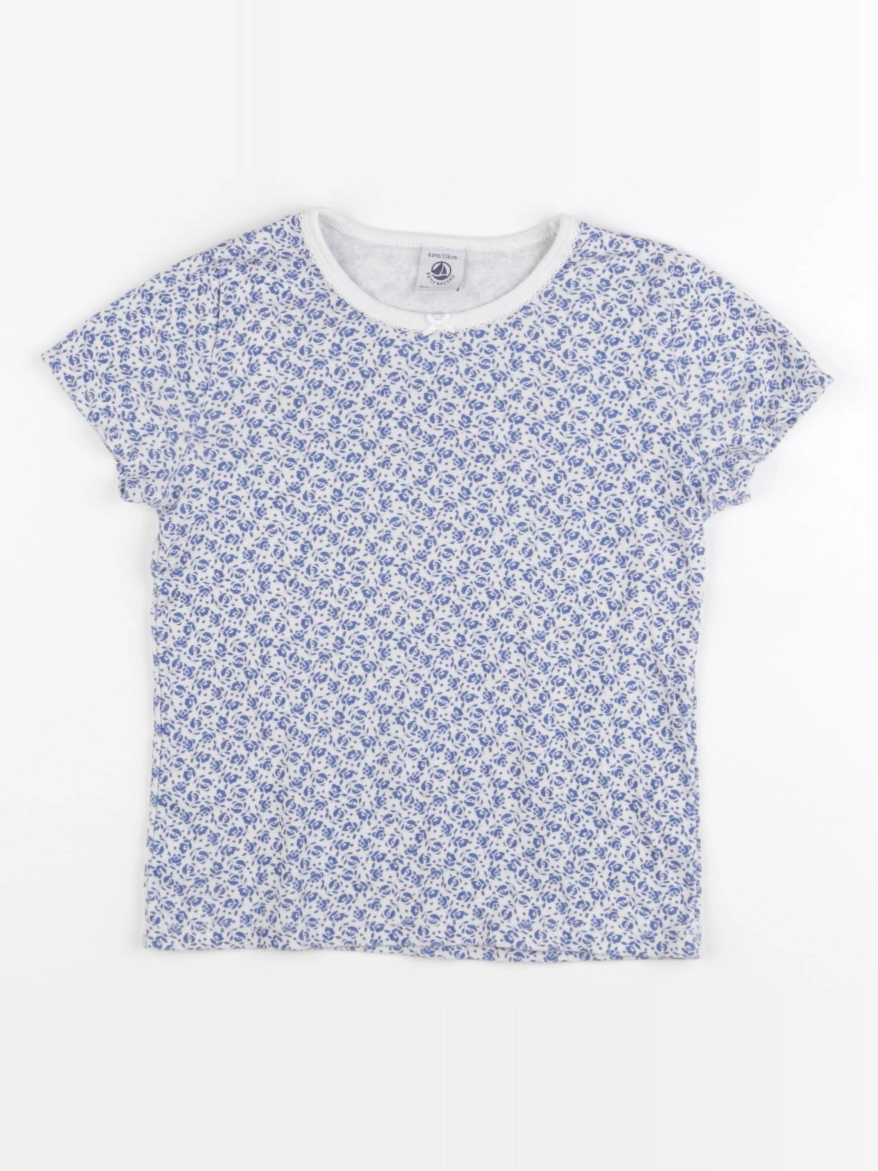 Petit Bateau - maillot de corps bleu - 6 ans