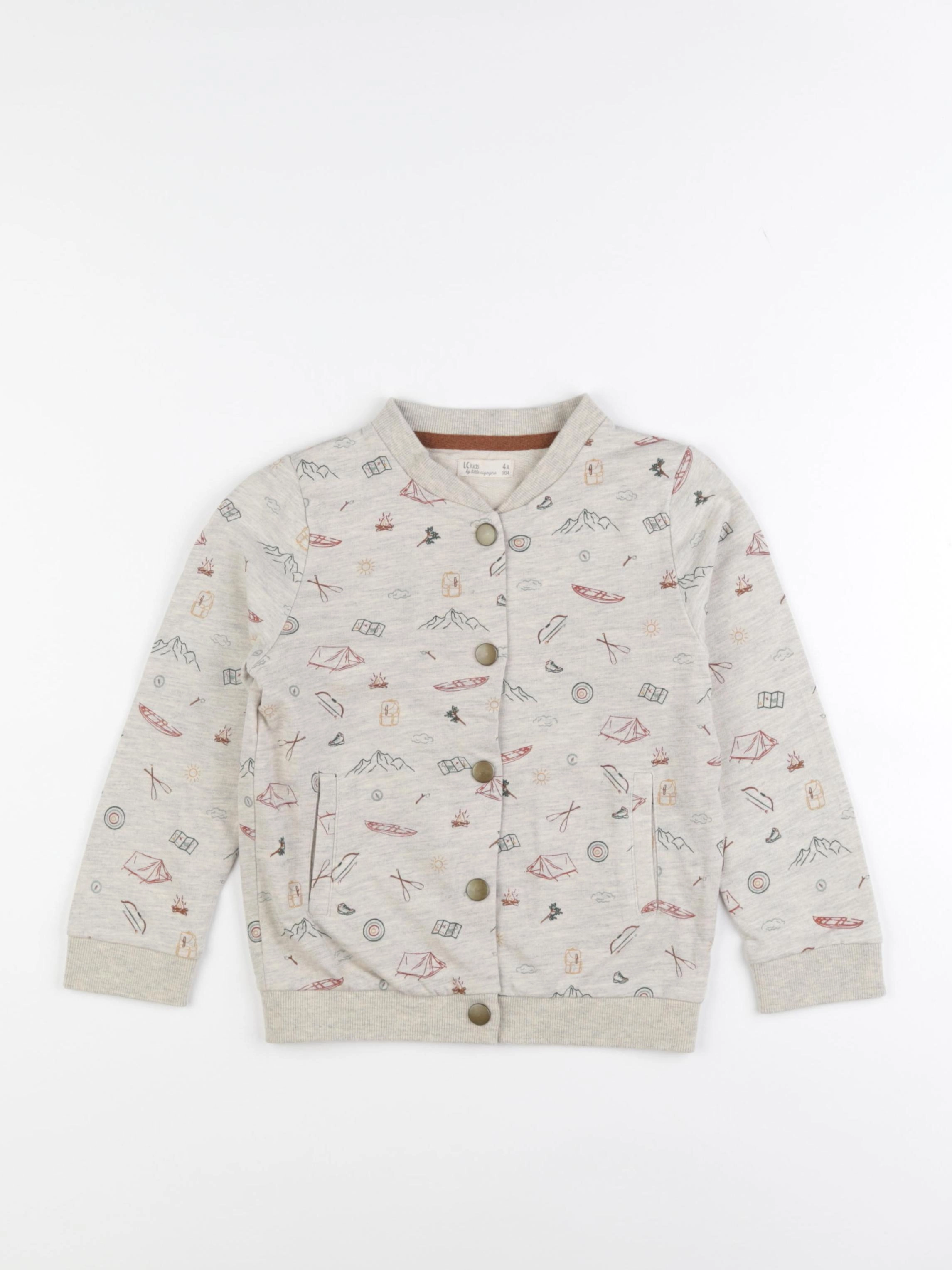 Little Cigogne - sweat gris - 4 ans