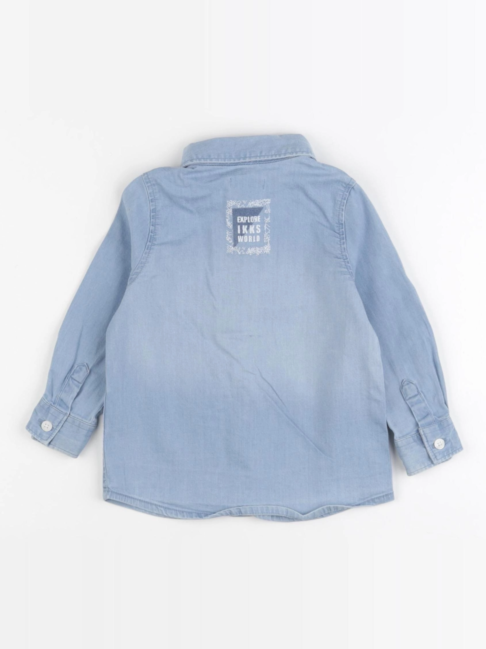 IKKS - chemise imprimé au dos bleu - 12 mois