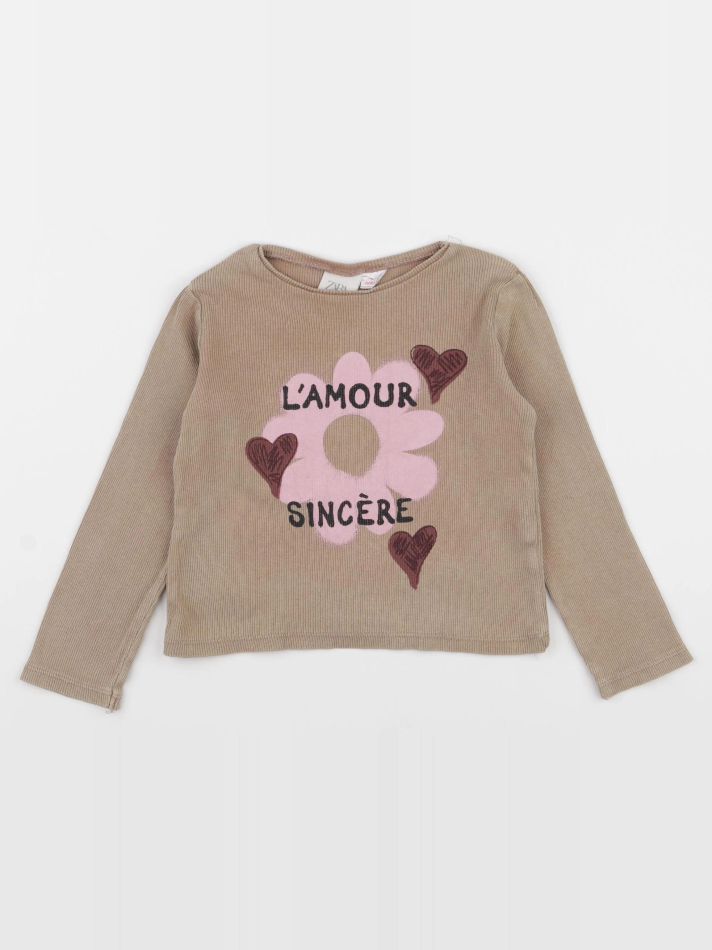 Zara - tee-shirt marron - 2 ans
