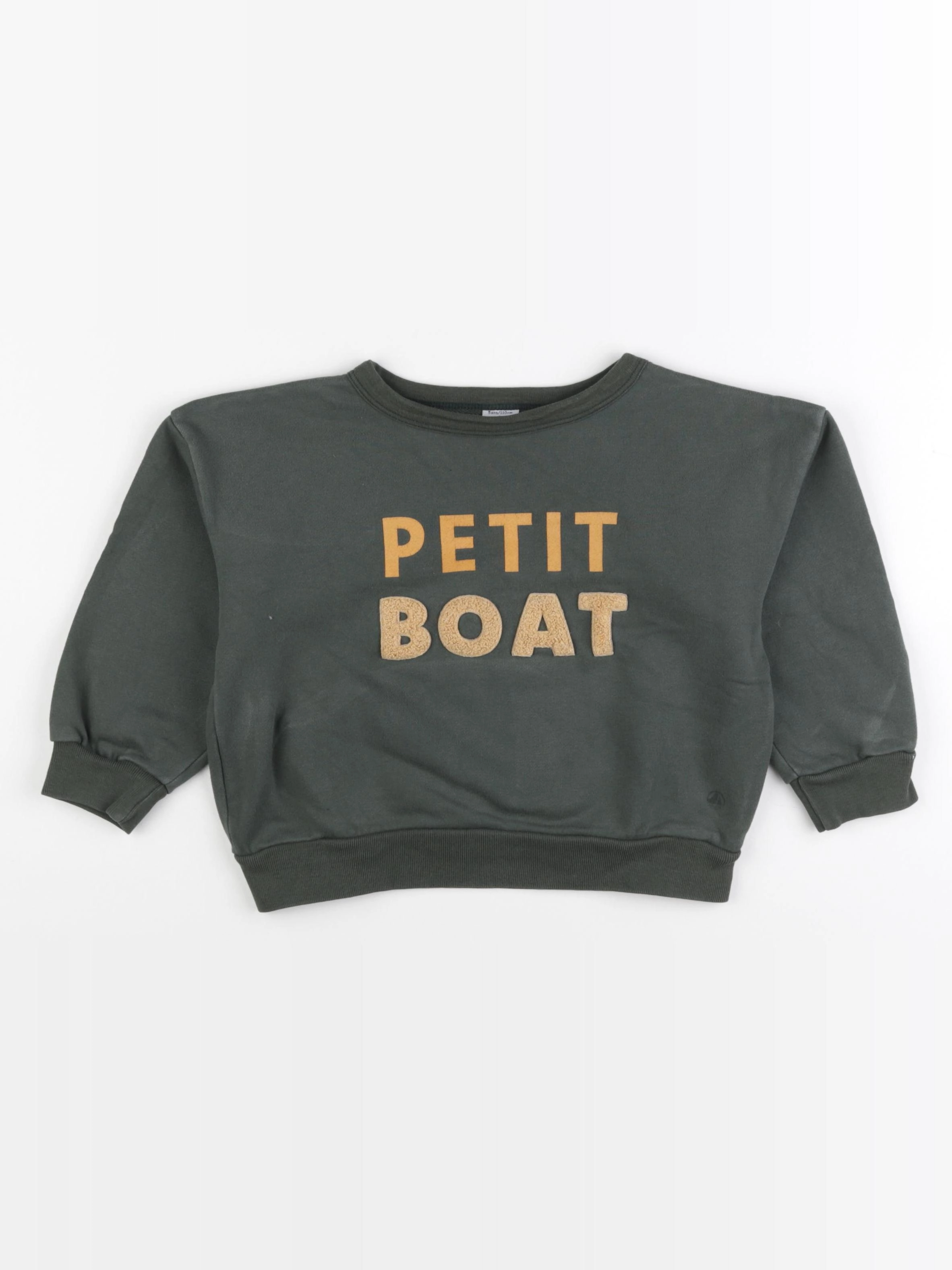 Petit Bateau - sweat vert - 5 ans