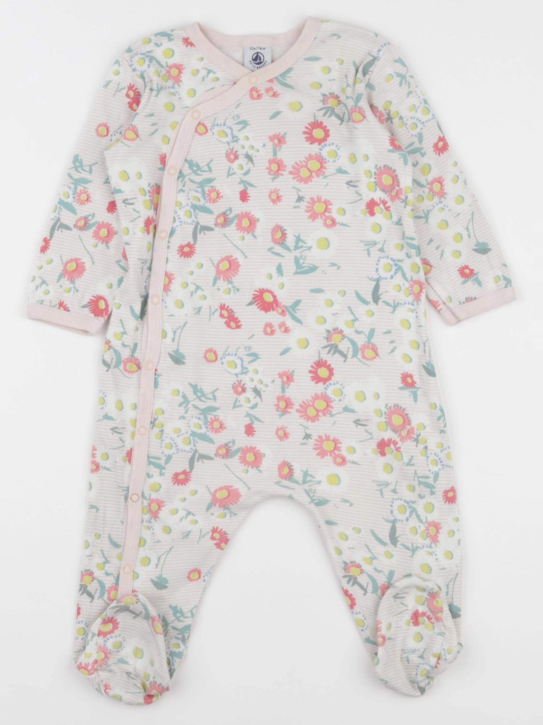 Petit Bateau - pyjama coton rose - 12 mois