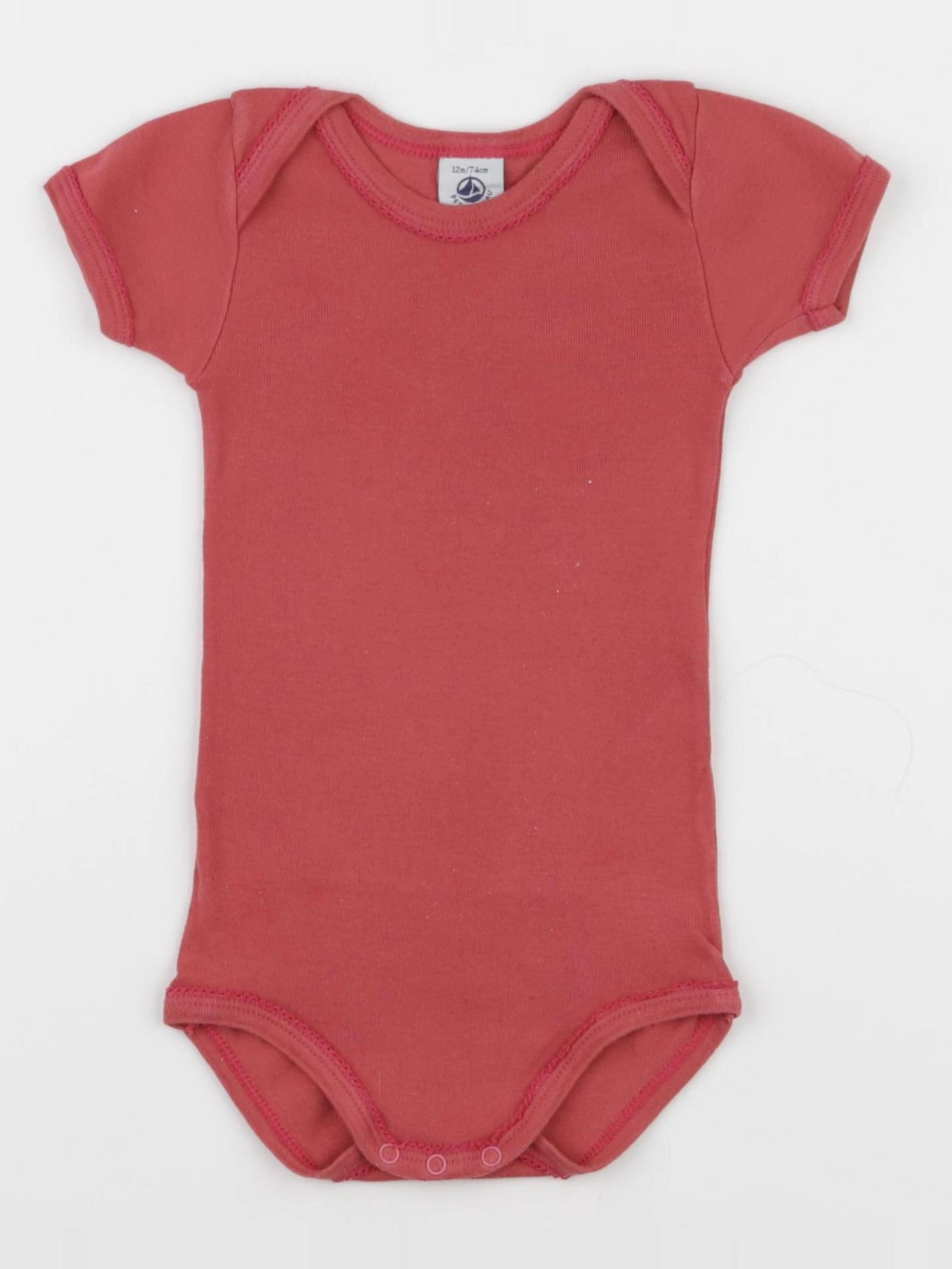 Petit Bateau - body rouge - 12 mois