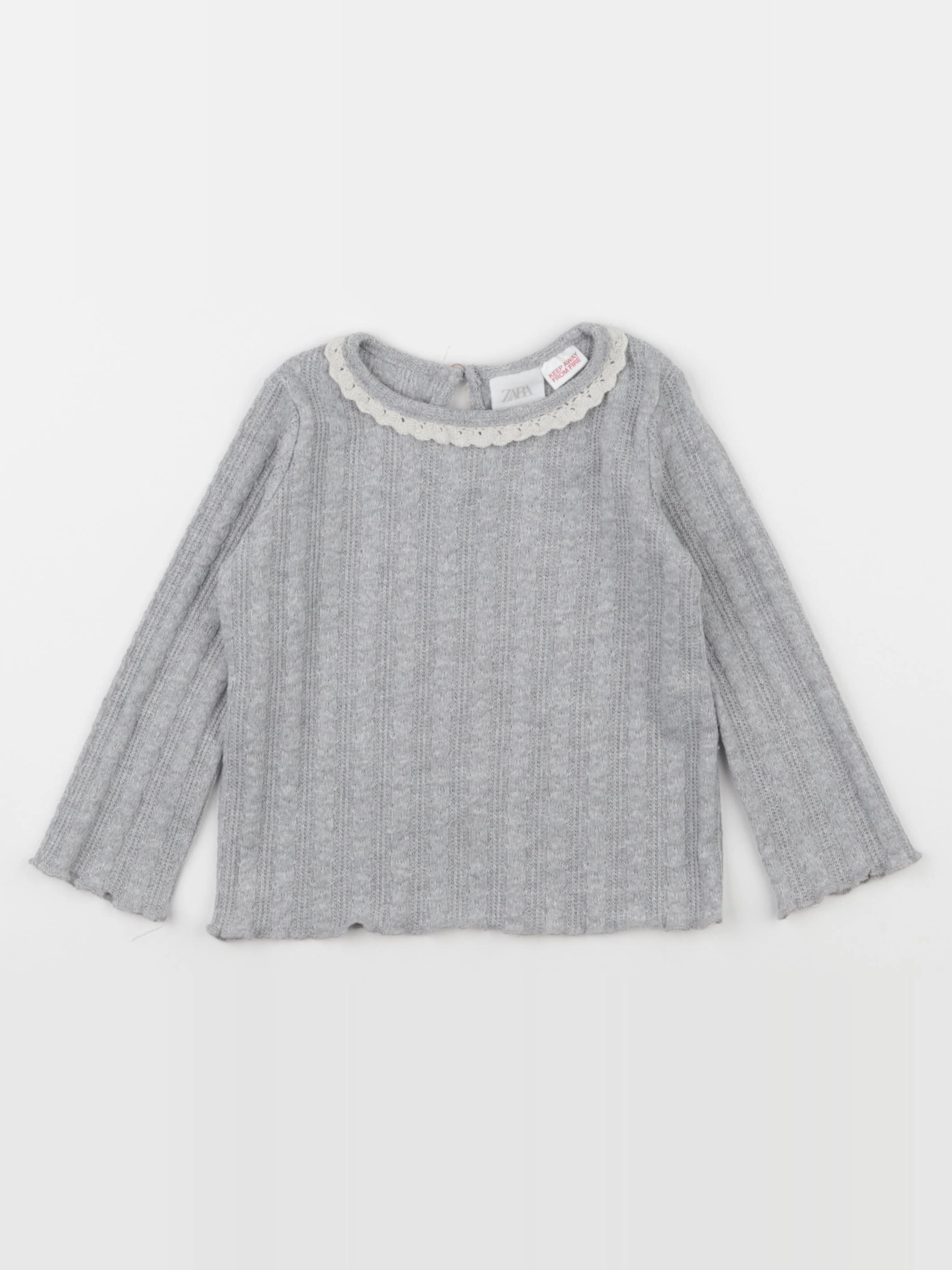 Zara - pull gris - 18/24 mois