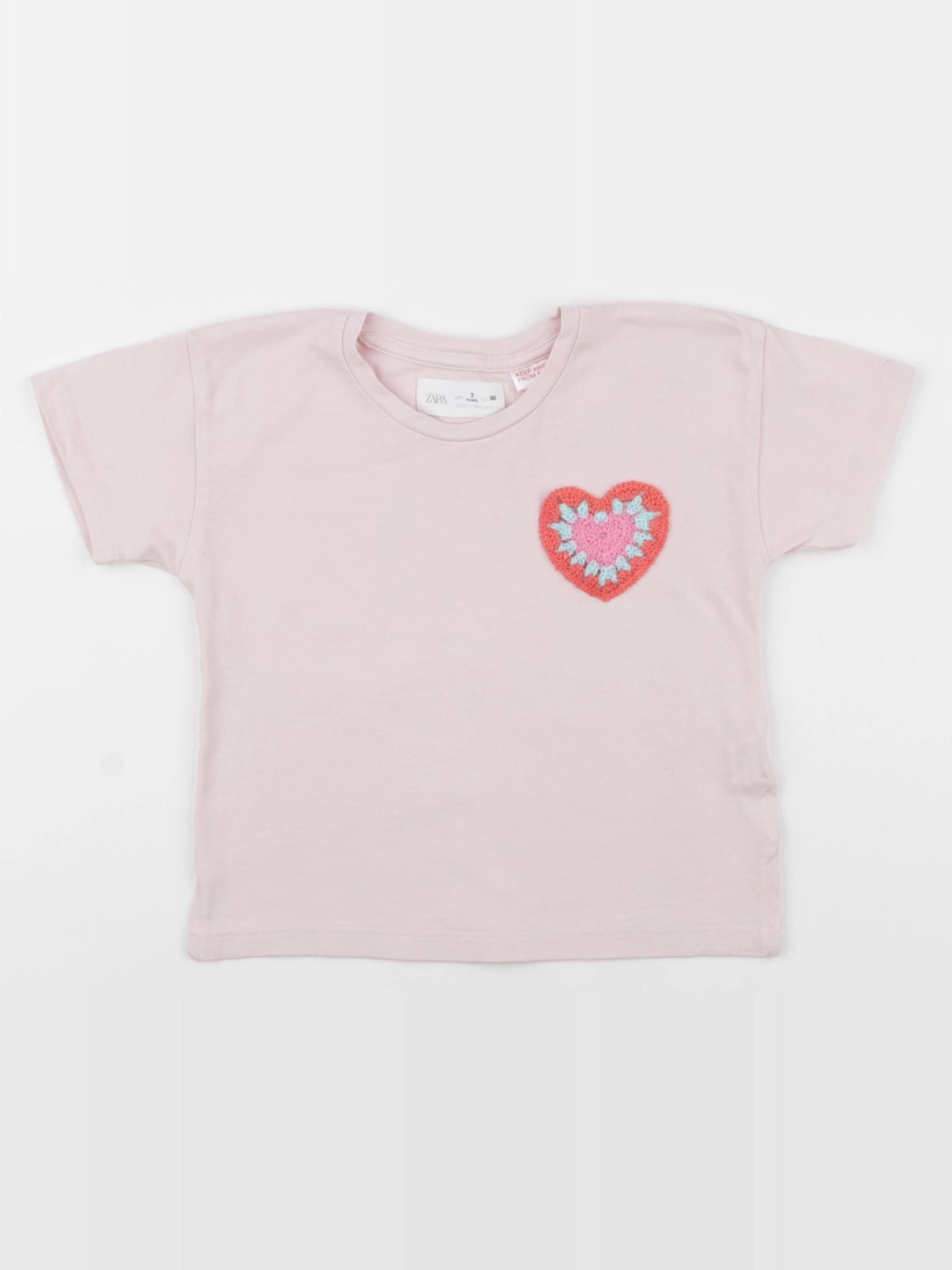 Zara - tee-shirt rose - 3 ans