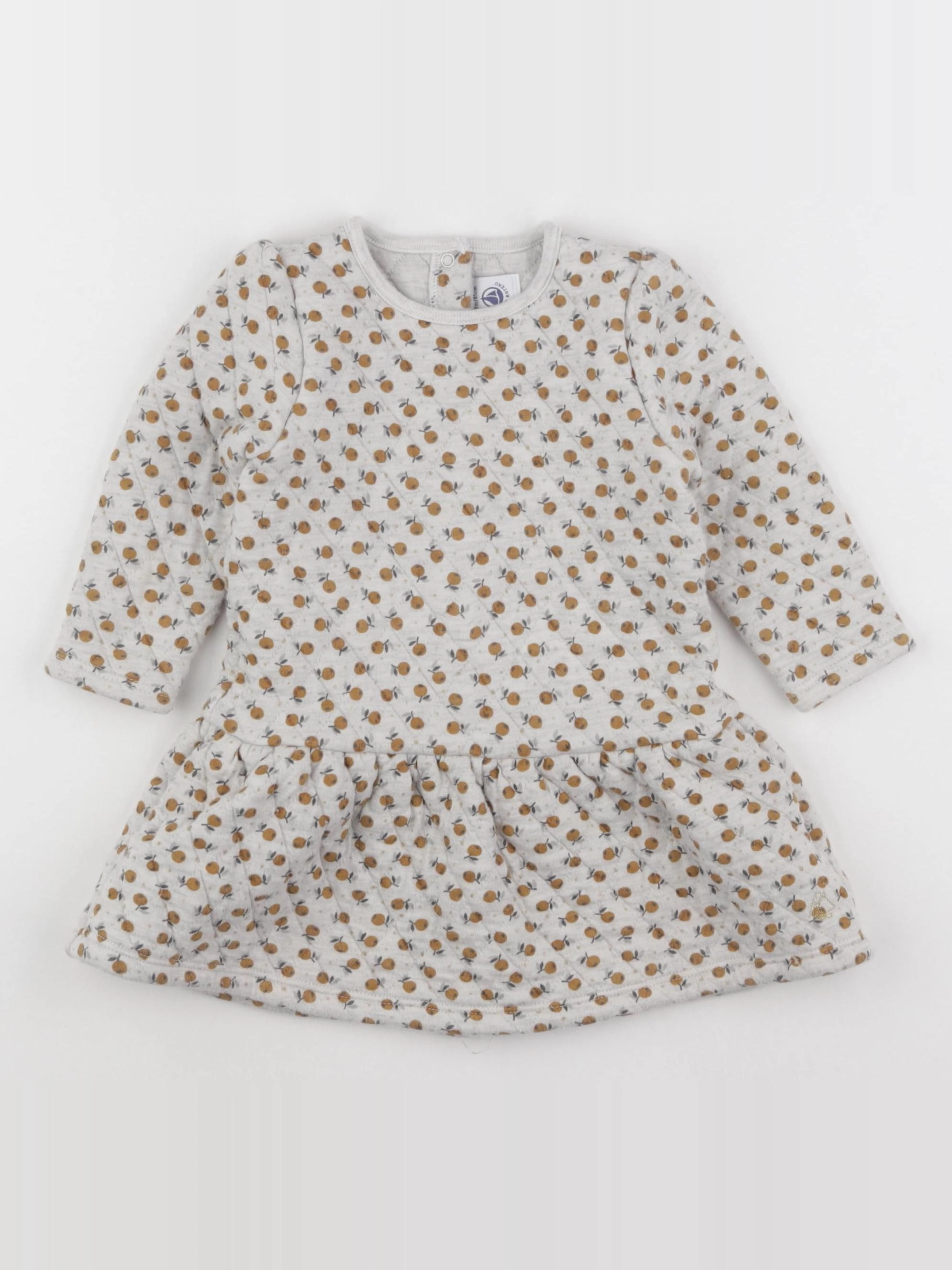 Petit Bateau - robe gris, marron - 18 mois