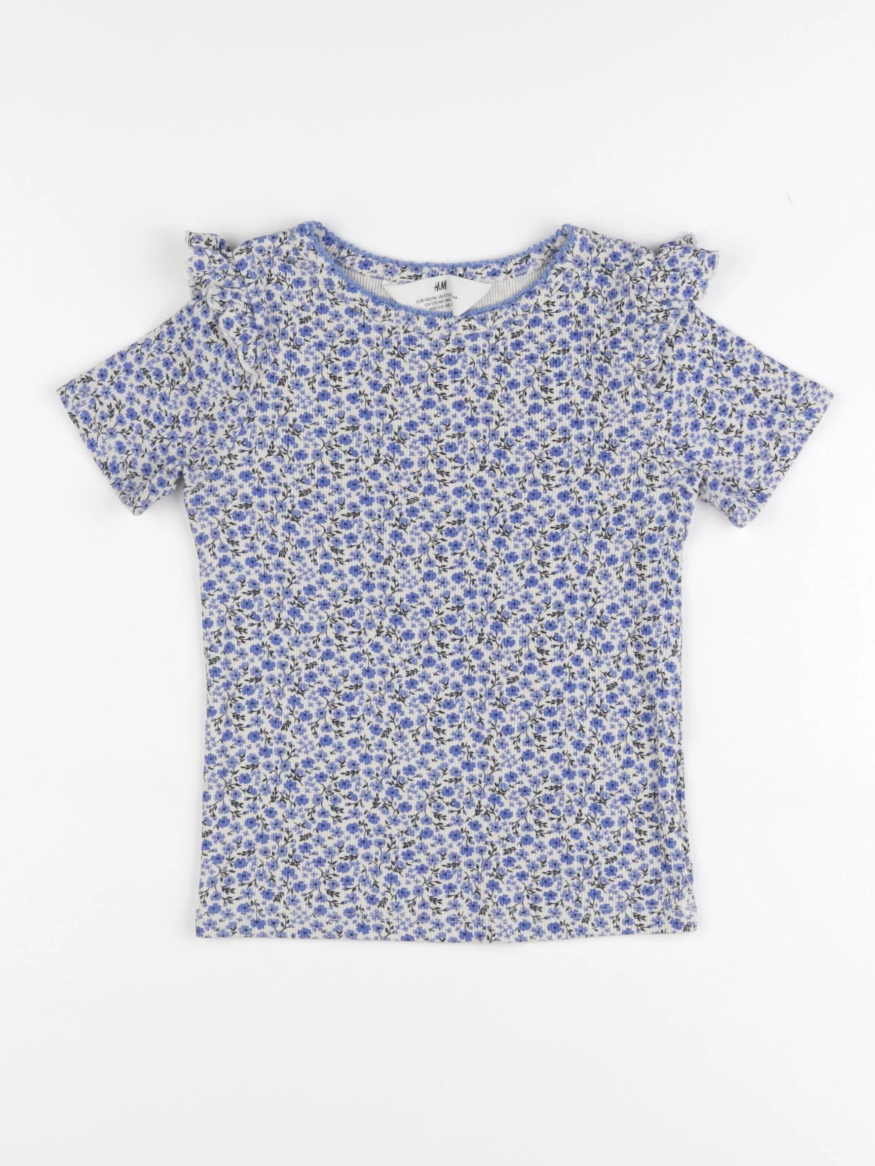 H&M - tee-shirt bleu - 4/6 ans