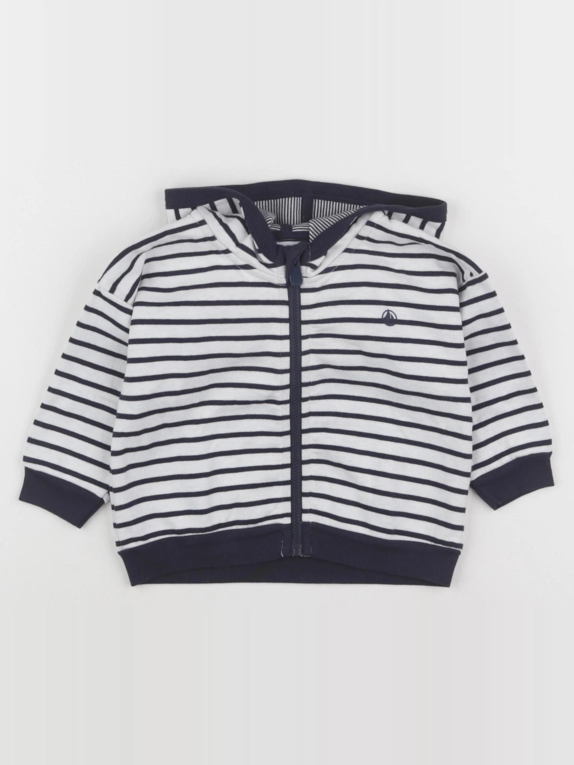 Petit Bateau - sweat blanc - 12 mois