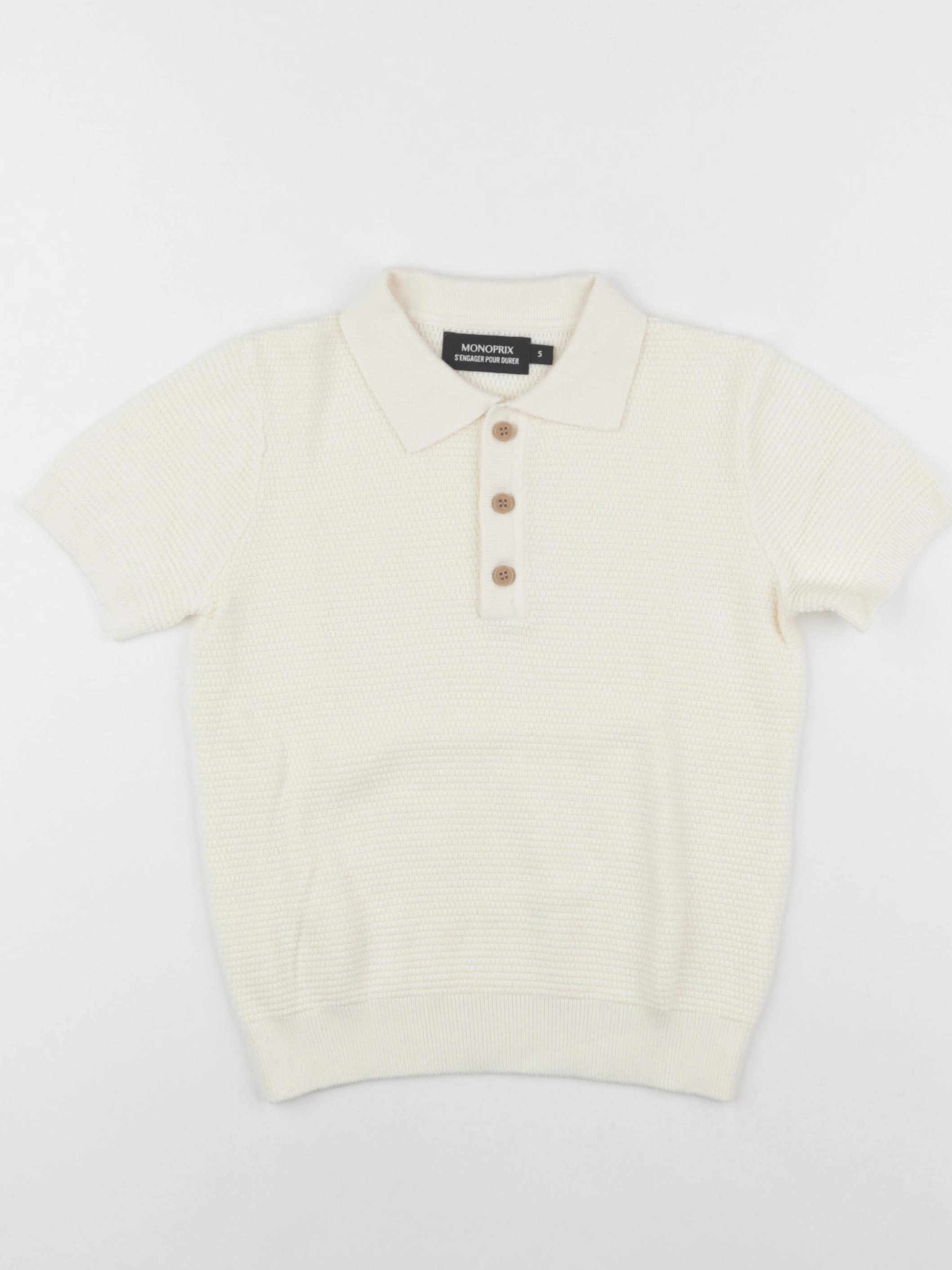 Monoprix - polo beige - 5 ans