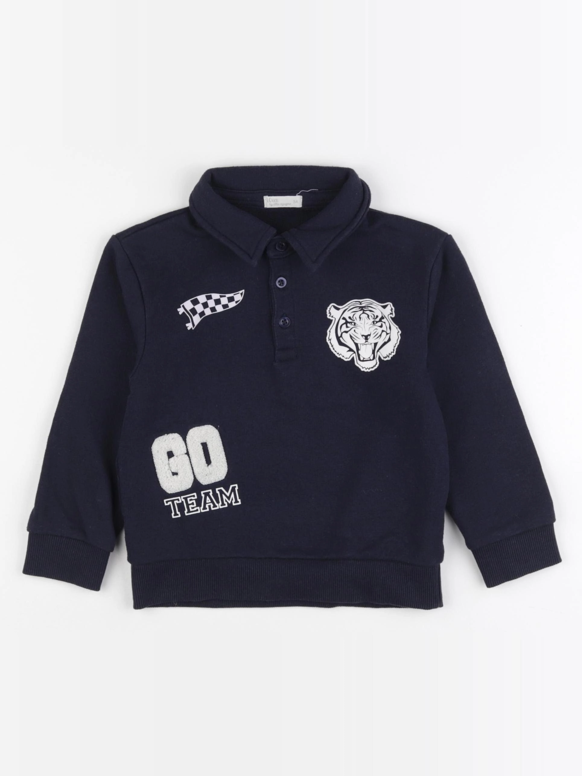 Little Cigogne - sweat bleu - 3 ans