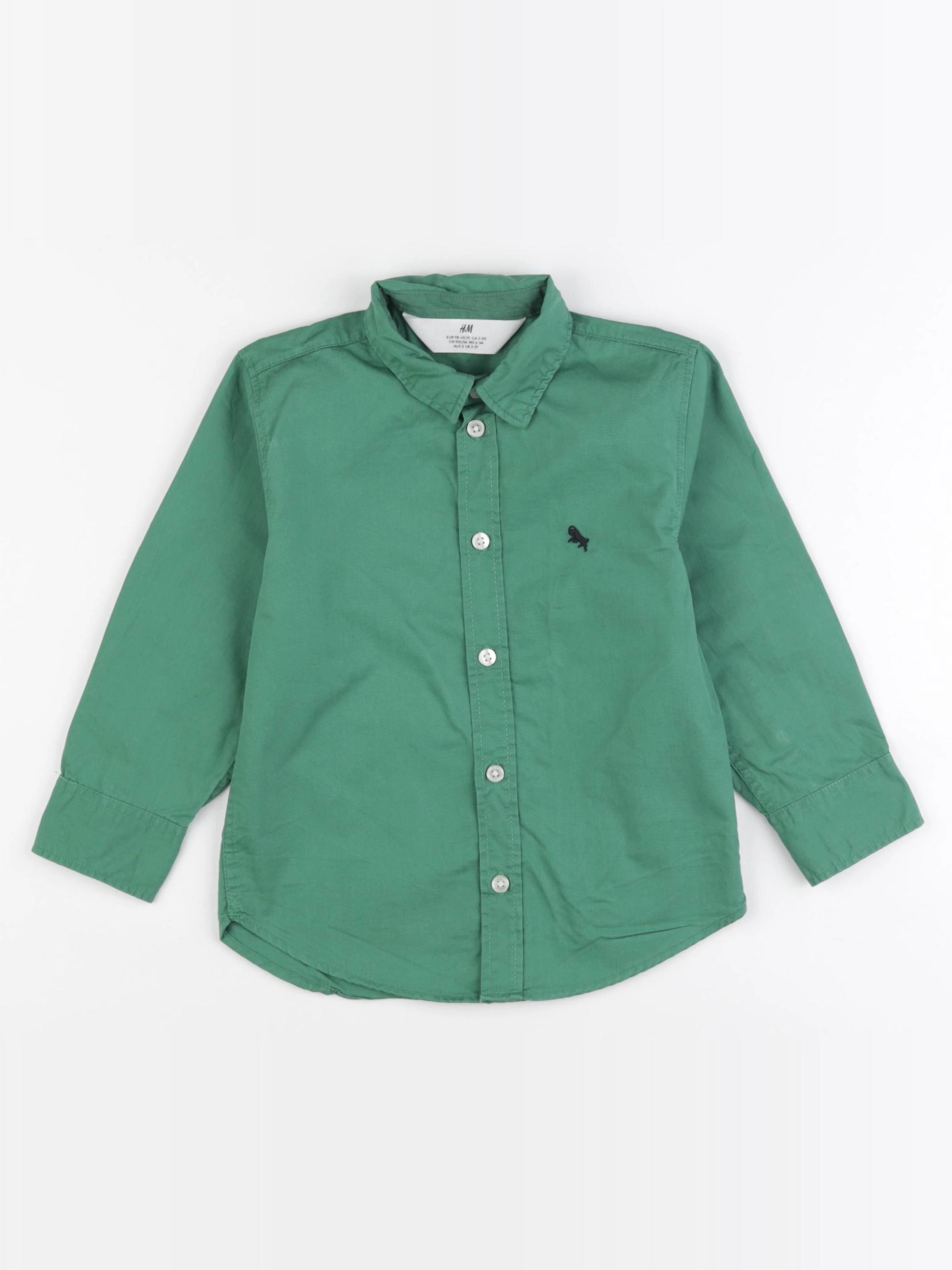 H&M - chemise vert - 2/3 ans