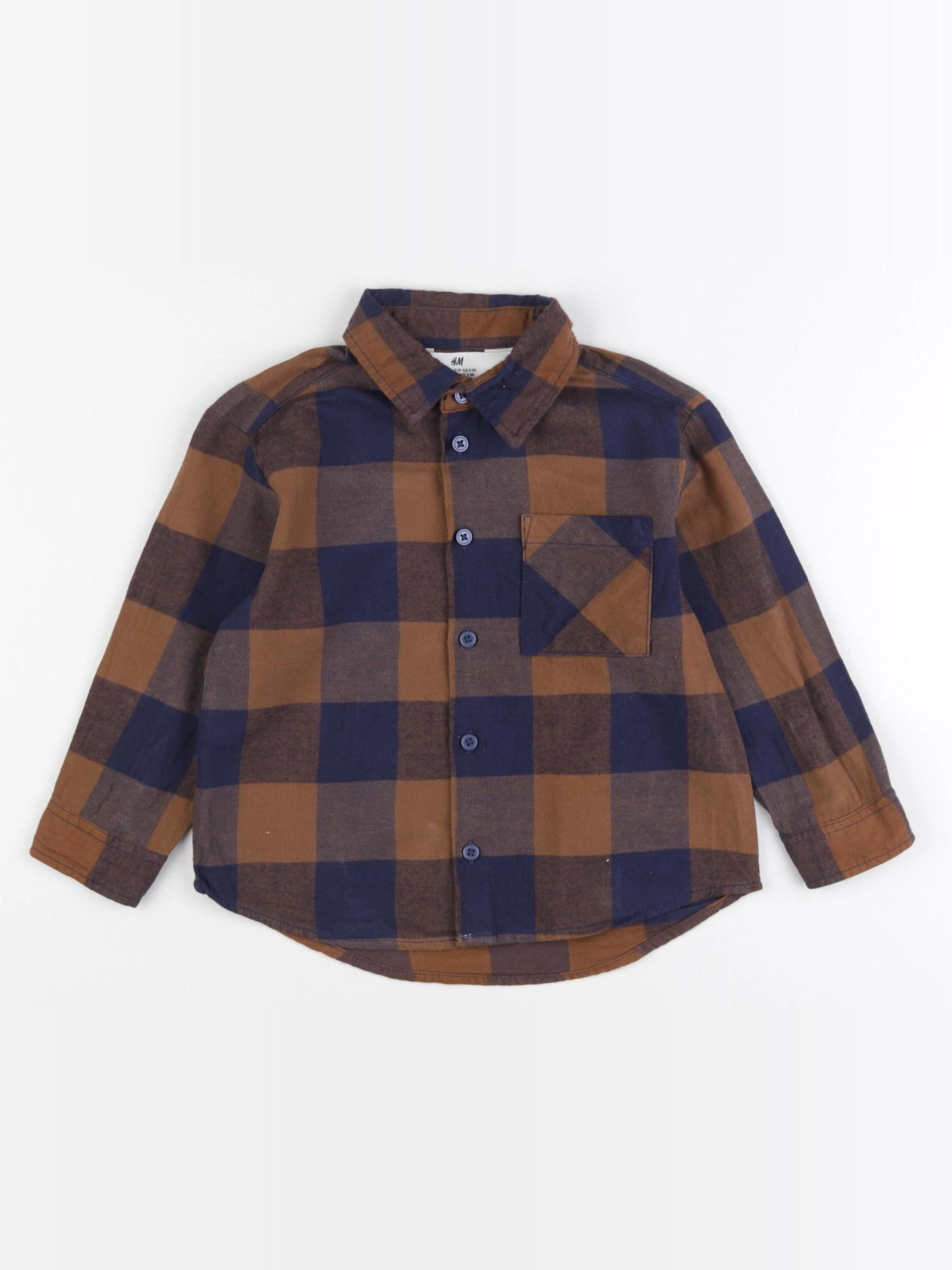 H&M - chemise marron - 2/3 ans