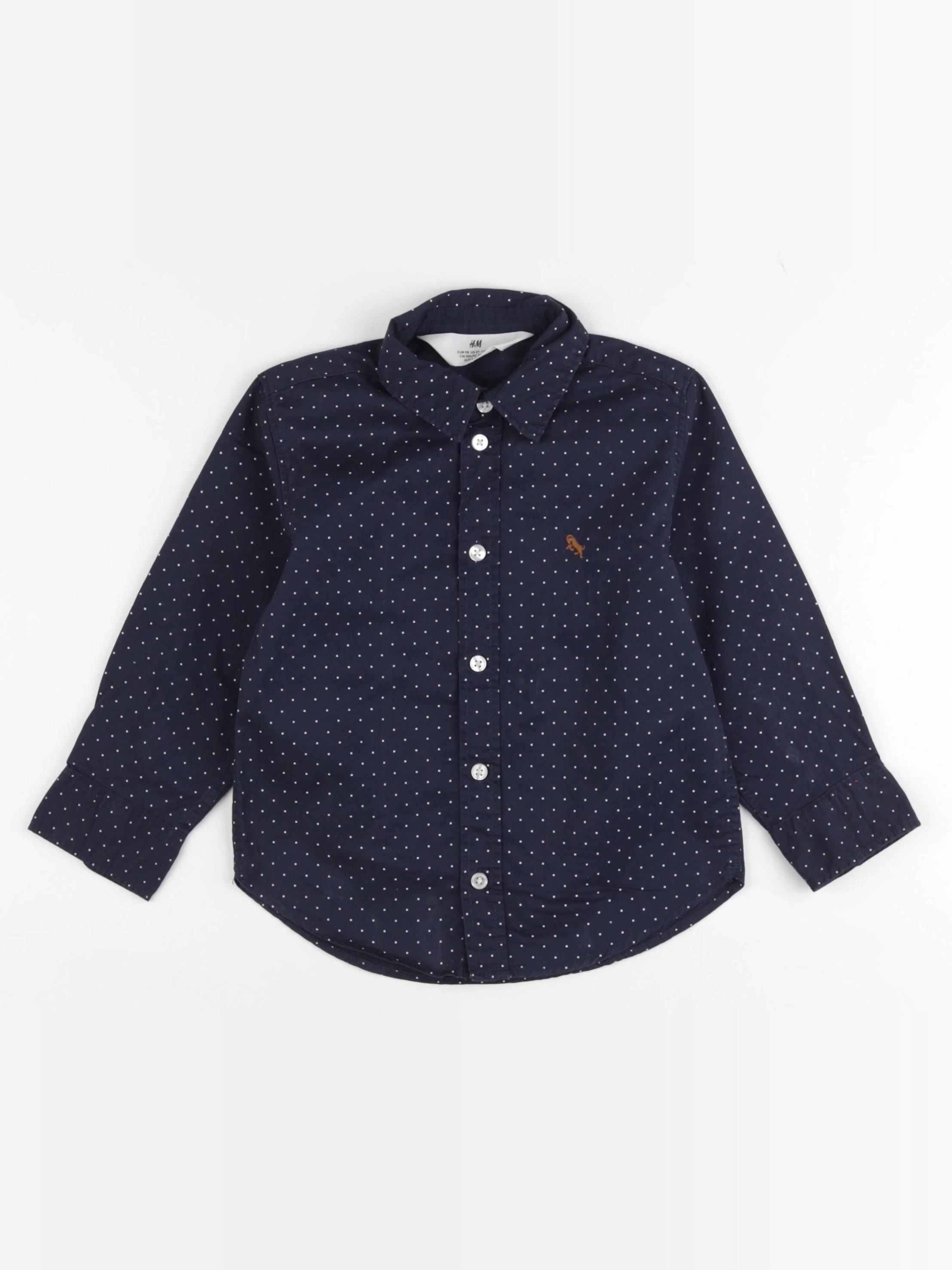 H&M - chemise bleu - 2/3 ans